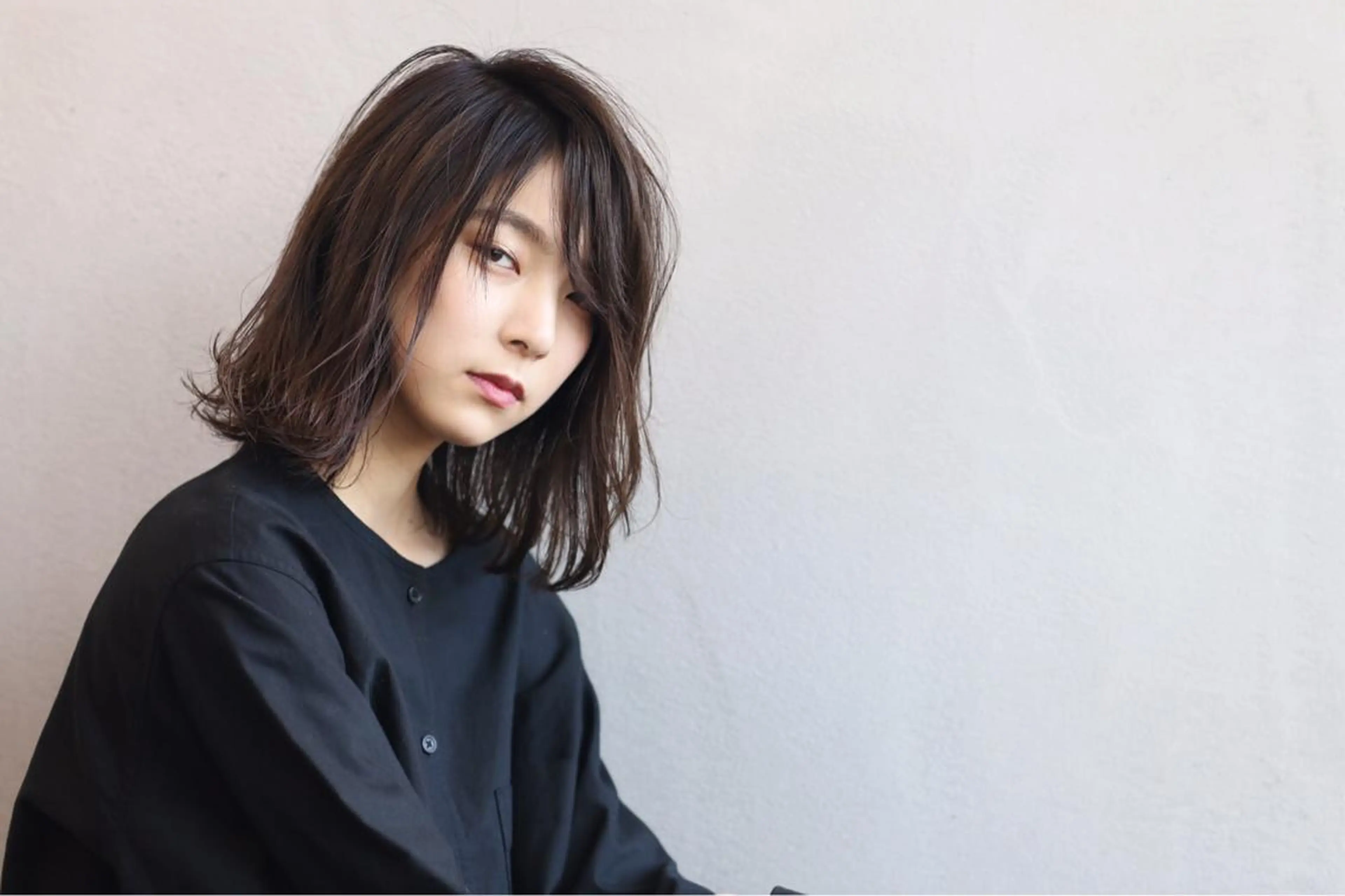 ミディアム カラー パーマ 外ハネヘア ボブ/ショート/ 白髪染め/メンズ葛西のヘアスタイル