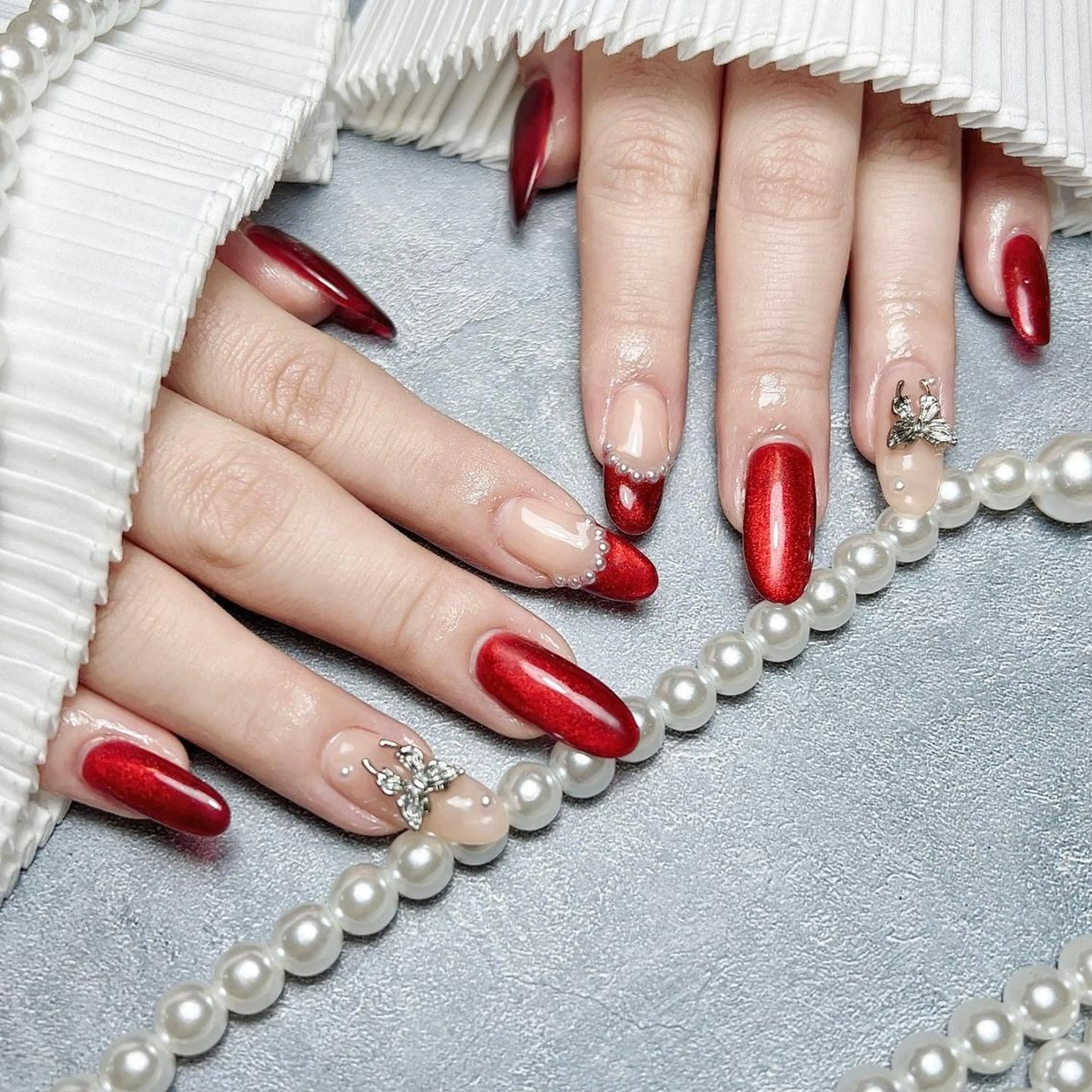 ネイル RAFFINE 月🦋🩵のネイルデザイン