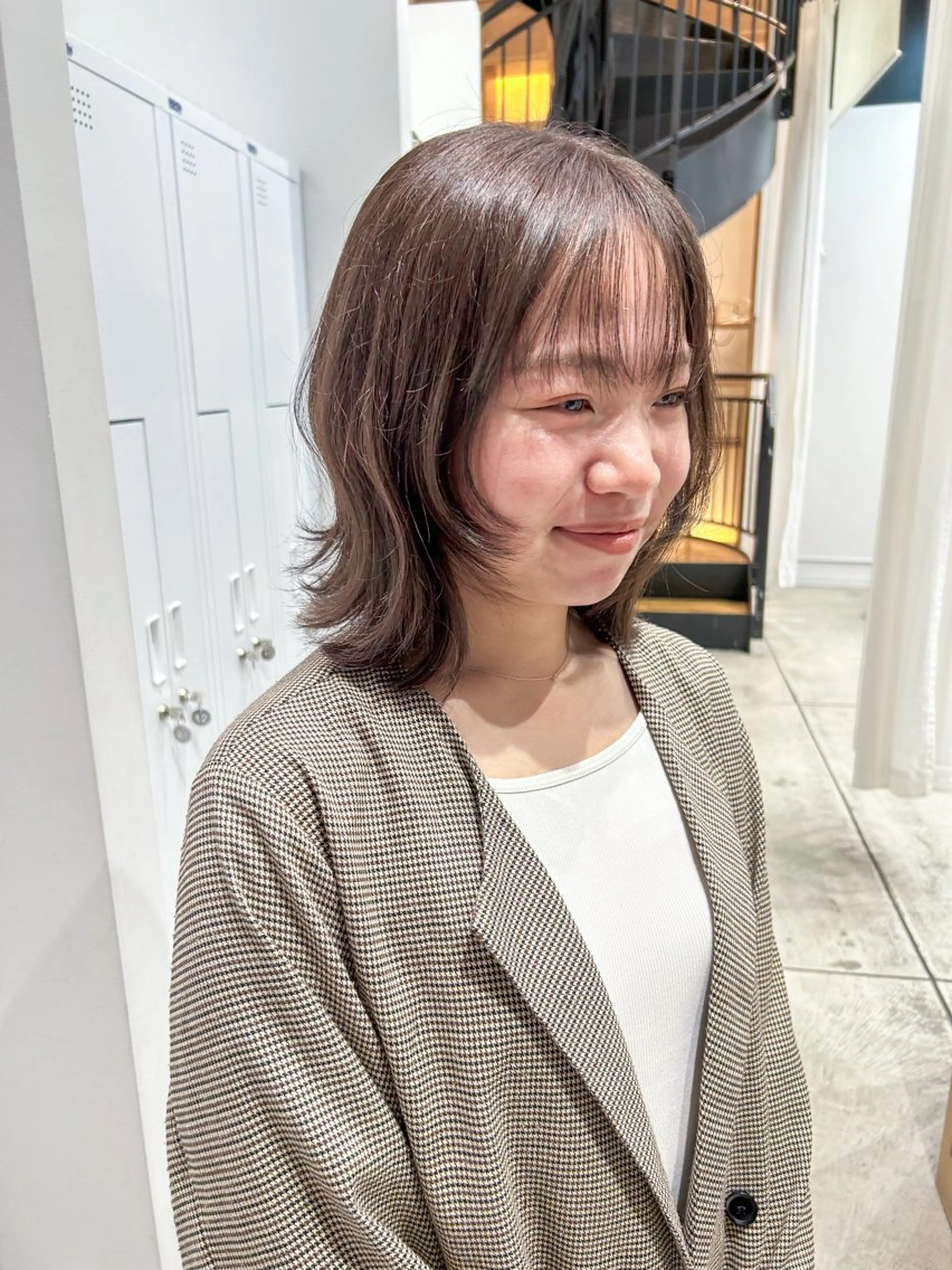ミディアム カラー ヘアアレンジ カット ヘアカラー トリートメント yuka .のヘアスタイル