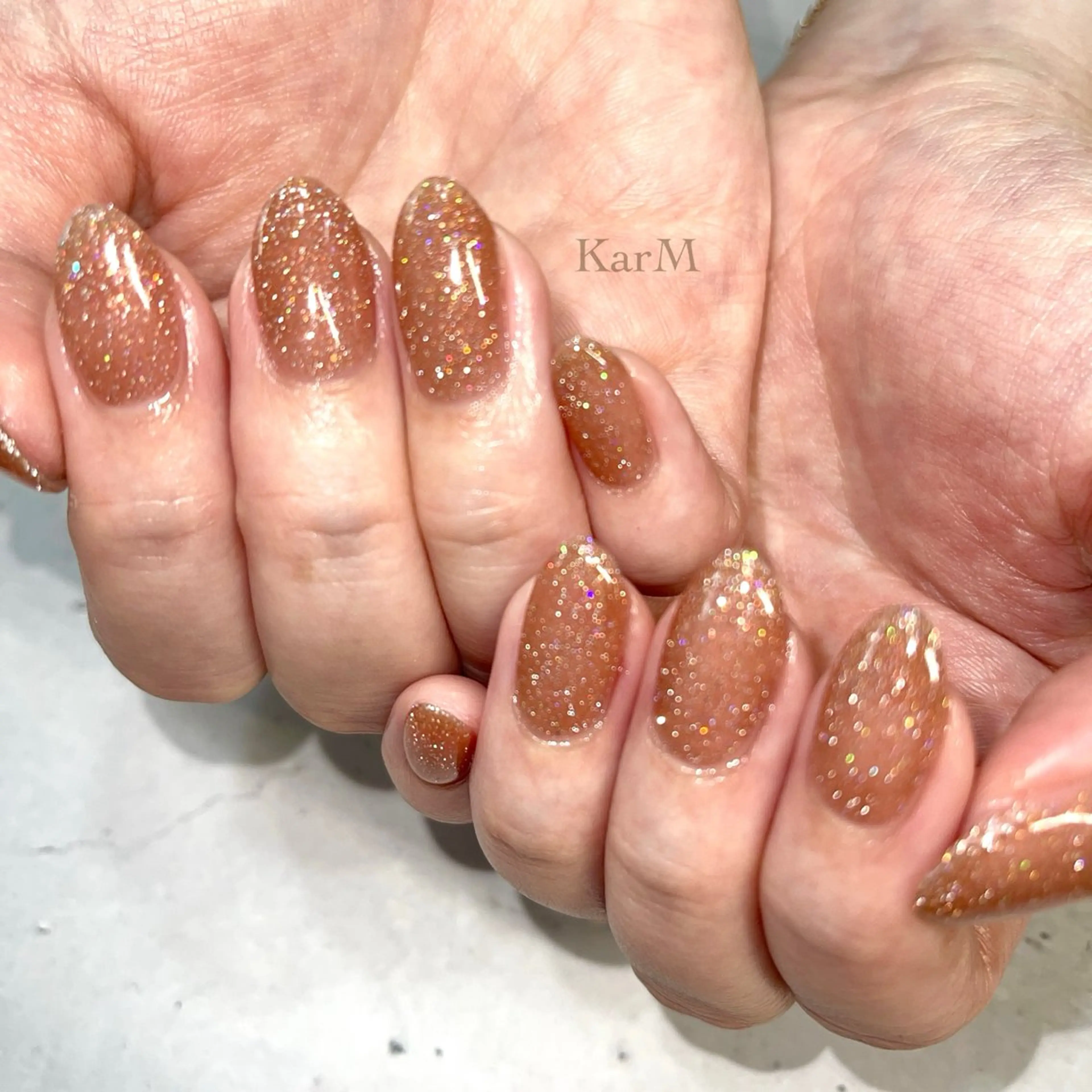 ネイル オーロラネイル チークネイル フラッシュネイル フレンチネイル グラデーション ハンドネイル フットネイル ogino karinのネイルデザイン