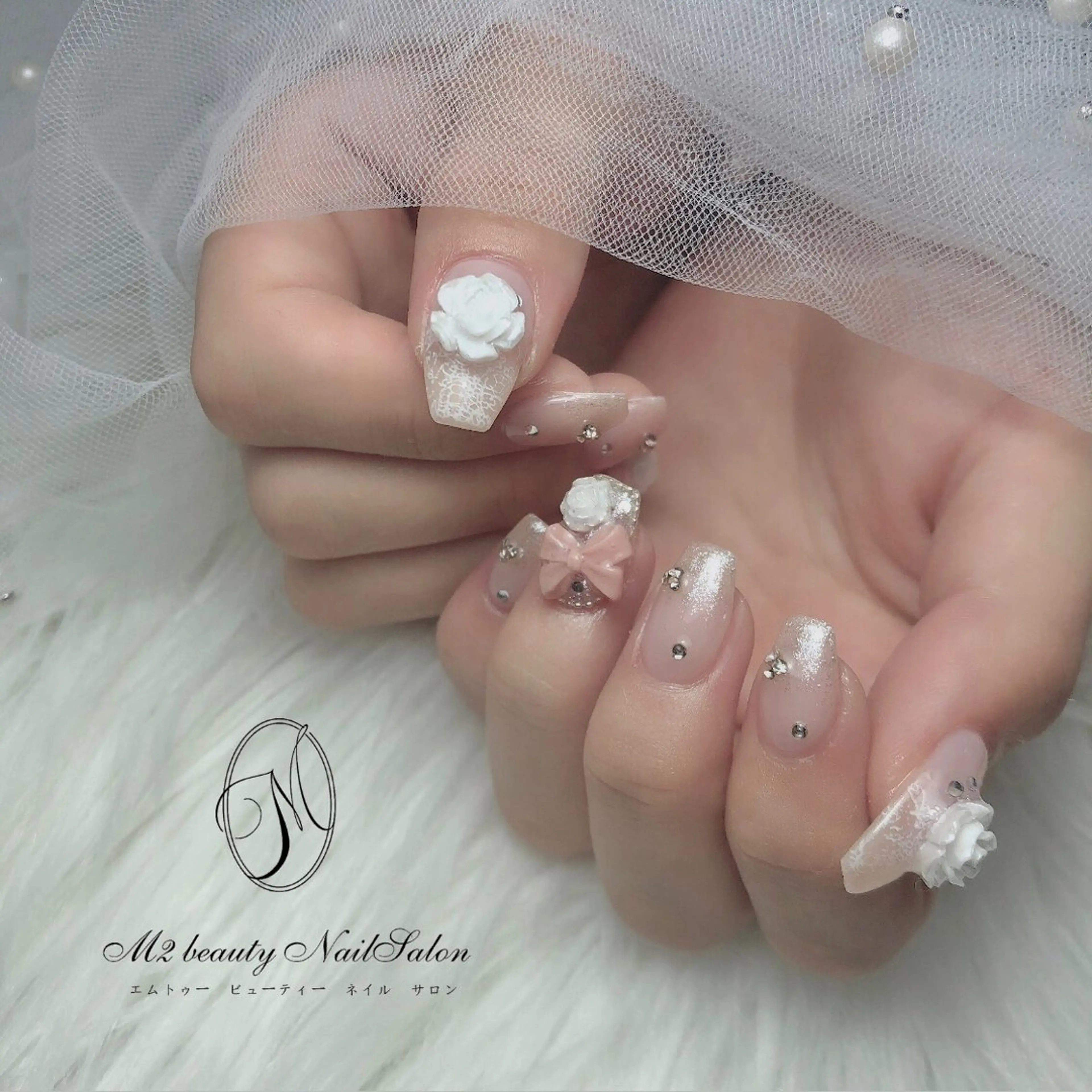 ネイル アートネイル 長さ出し ジェルネイル パラジェル スカルプネイル ハンドネイル M2 beauty Nankaのネイルデザイン