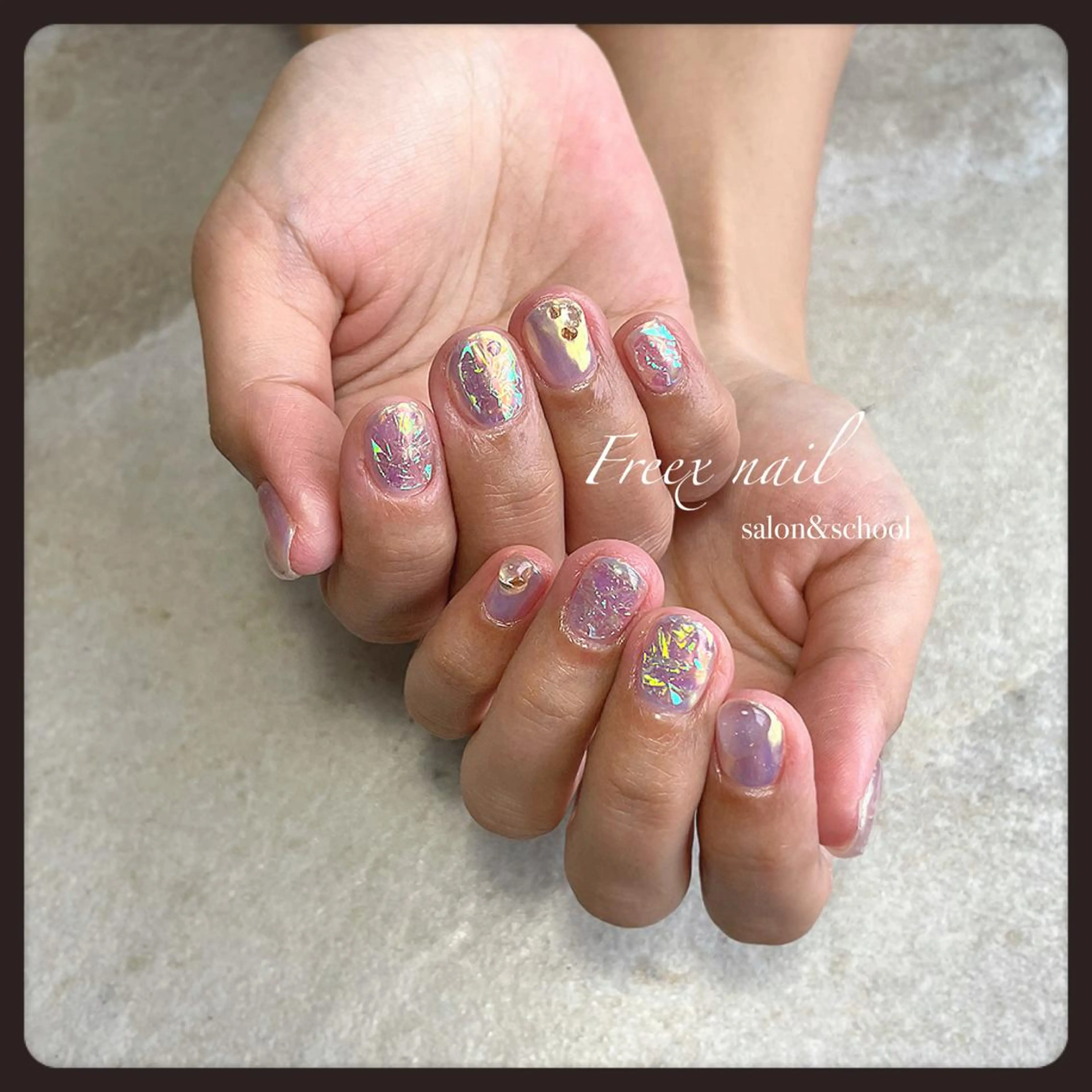 ネイル 氷ネイル・うるうるネイル ハンドネイル ハンドケア Freex nail所属・freex nail /ニュアンス/個性派のネイルデザイン