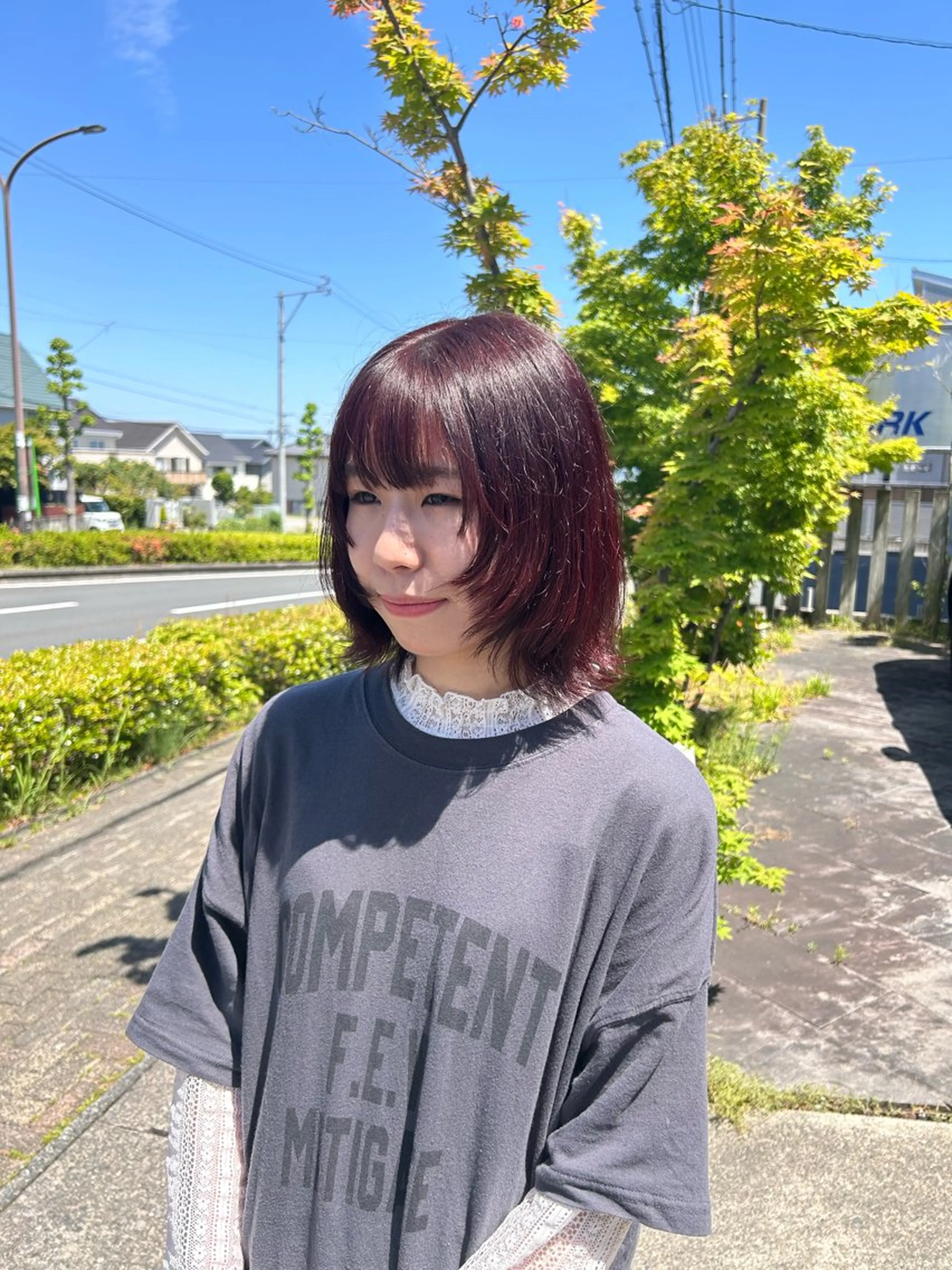 ミディアム カラー ボブ ウルフカット 斉藤 陸のヘアスタイル