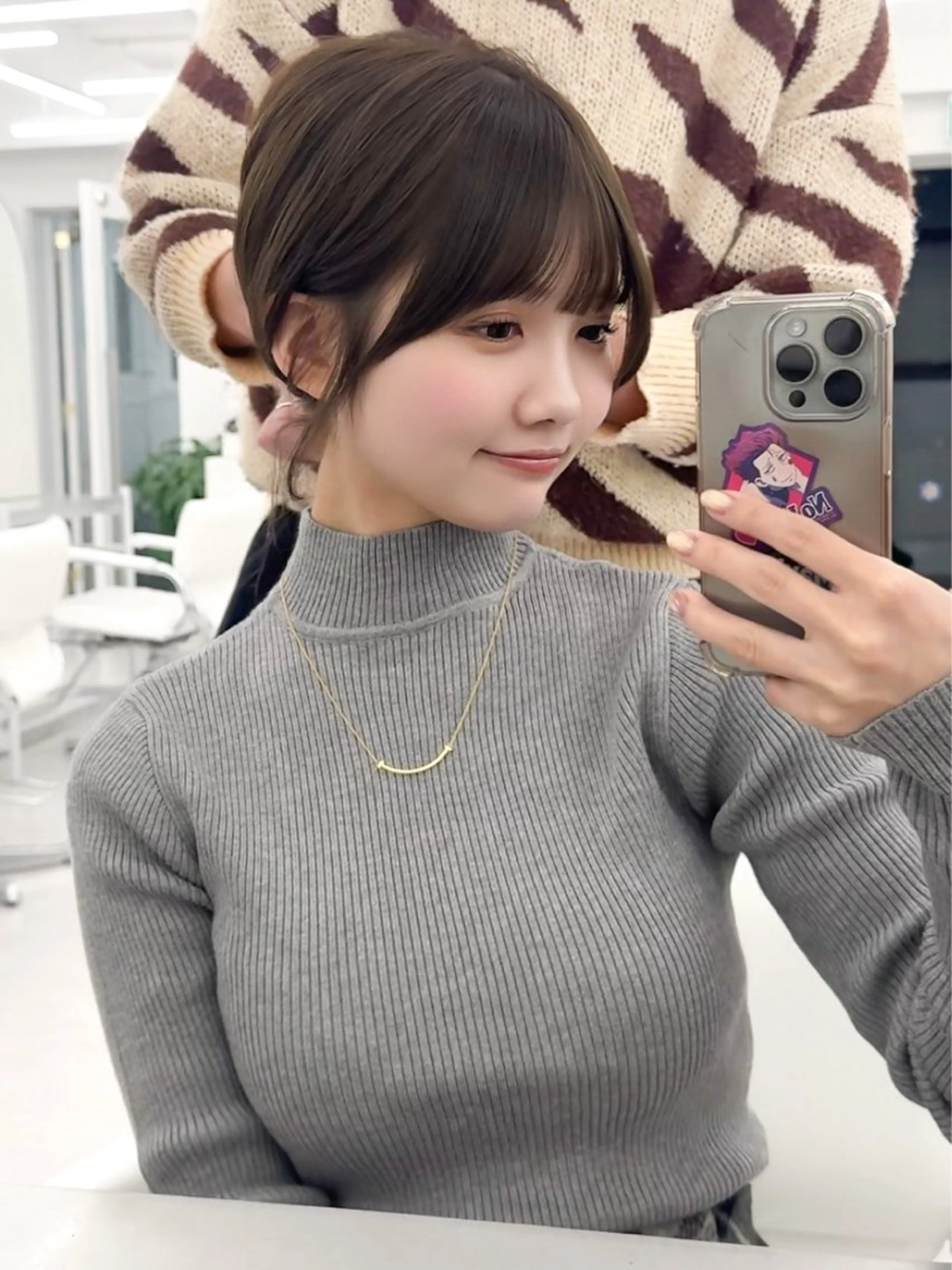 ミディアム カラー ヘアアレンジ カット ヘアカラー トリートメント 顔周り&ミディアム 特化/池袋/kokiのヘアスタイル