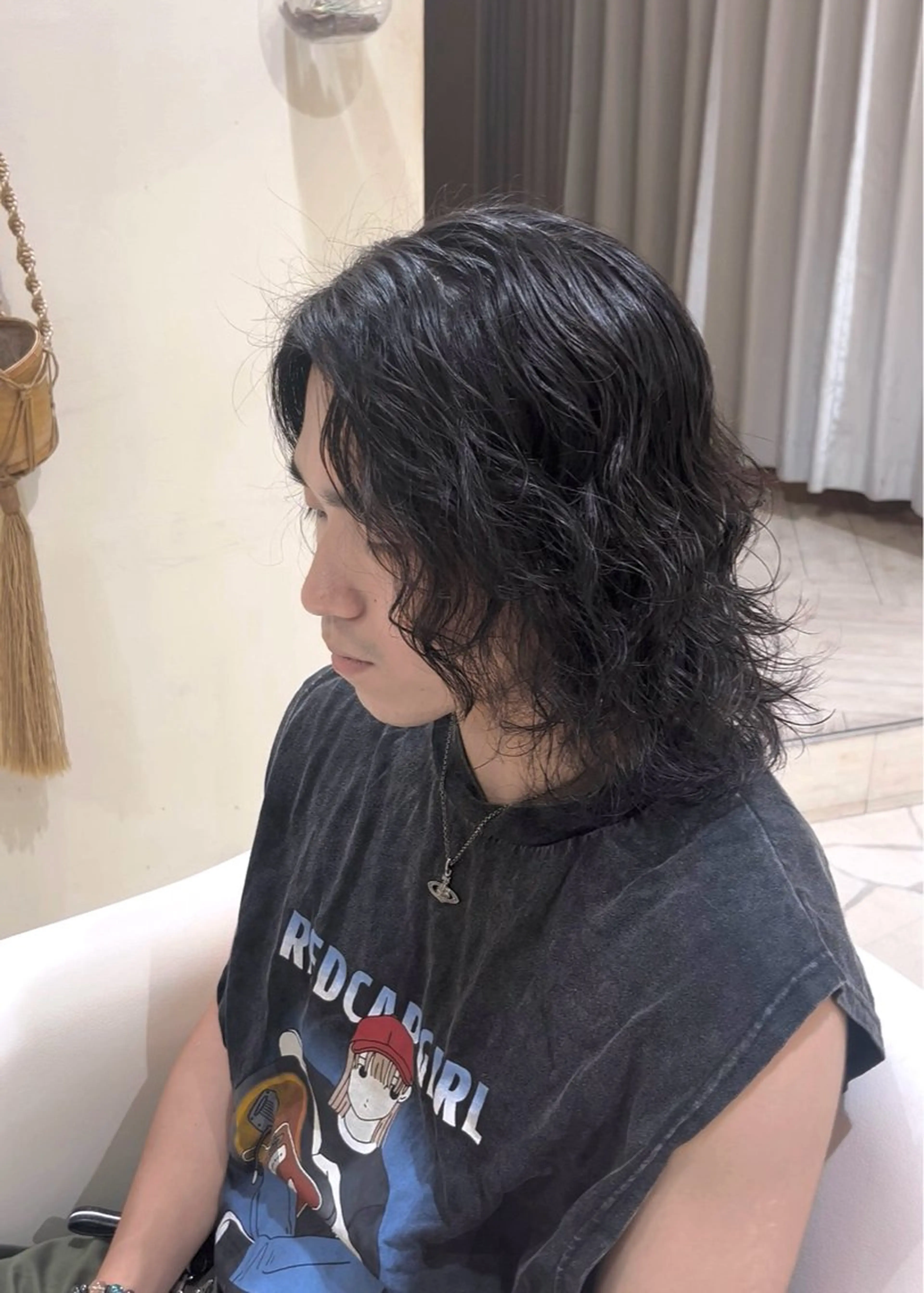 ショート パーマ メンズ 伸ばしかけ カット パーマ CYAN.所属・山口 陸のヘアスタイル