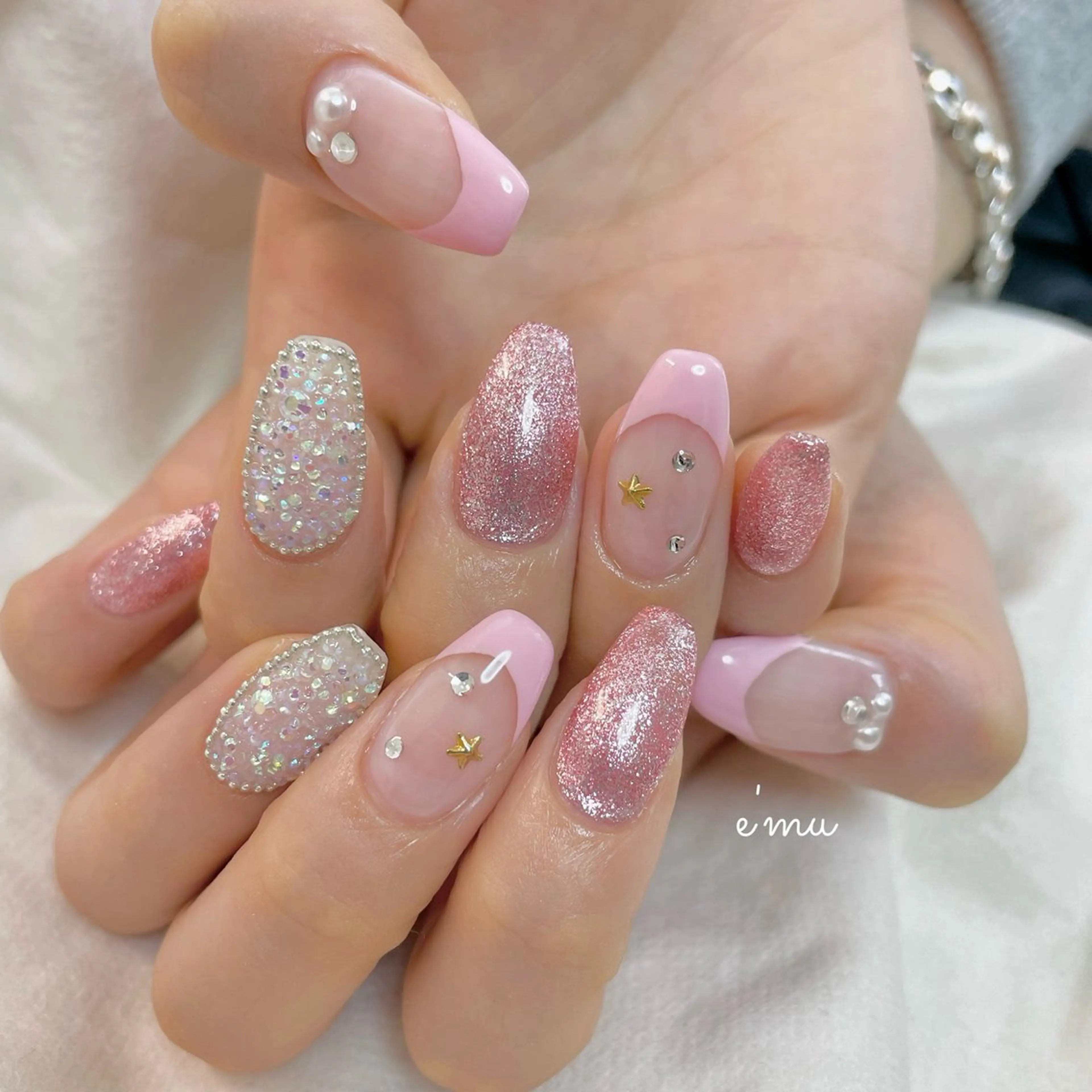 ネイル ピンク ハンドネイル nail salon e'mu💐のネイルデザイン