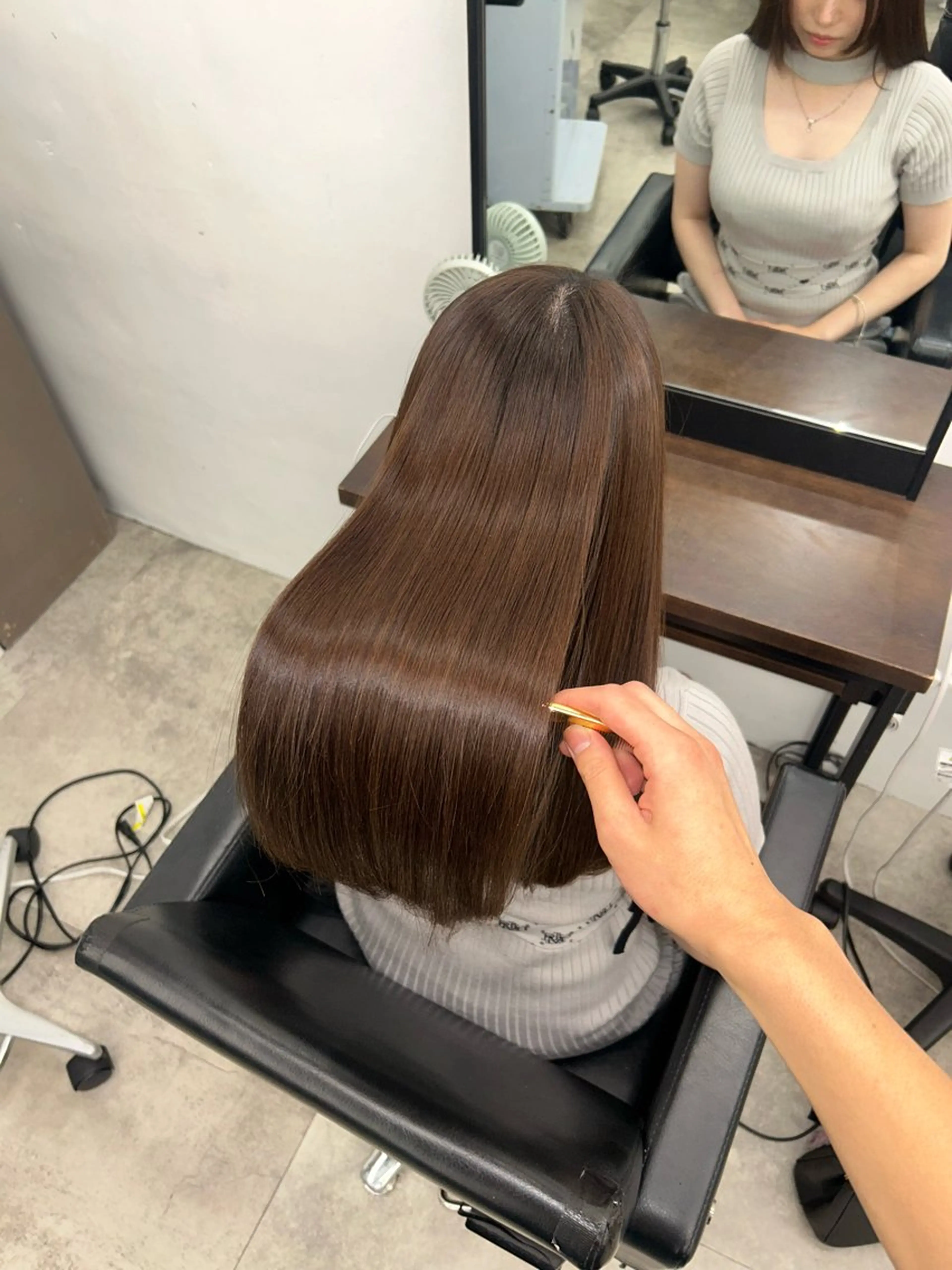 【透明感ある艶髪へ🌟】美髪縮毛矯正✨️＋艶髪ワンカラー＋炭酸泉marbb🫧の写真