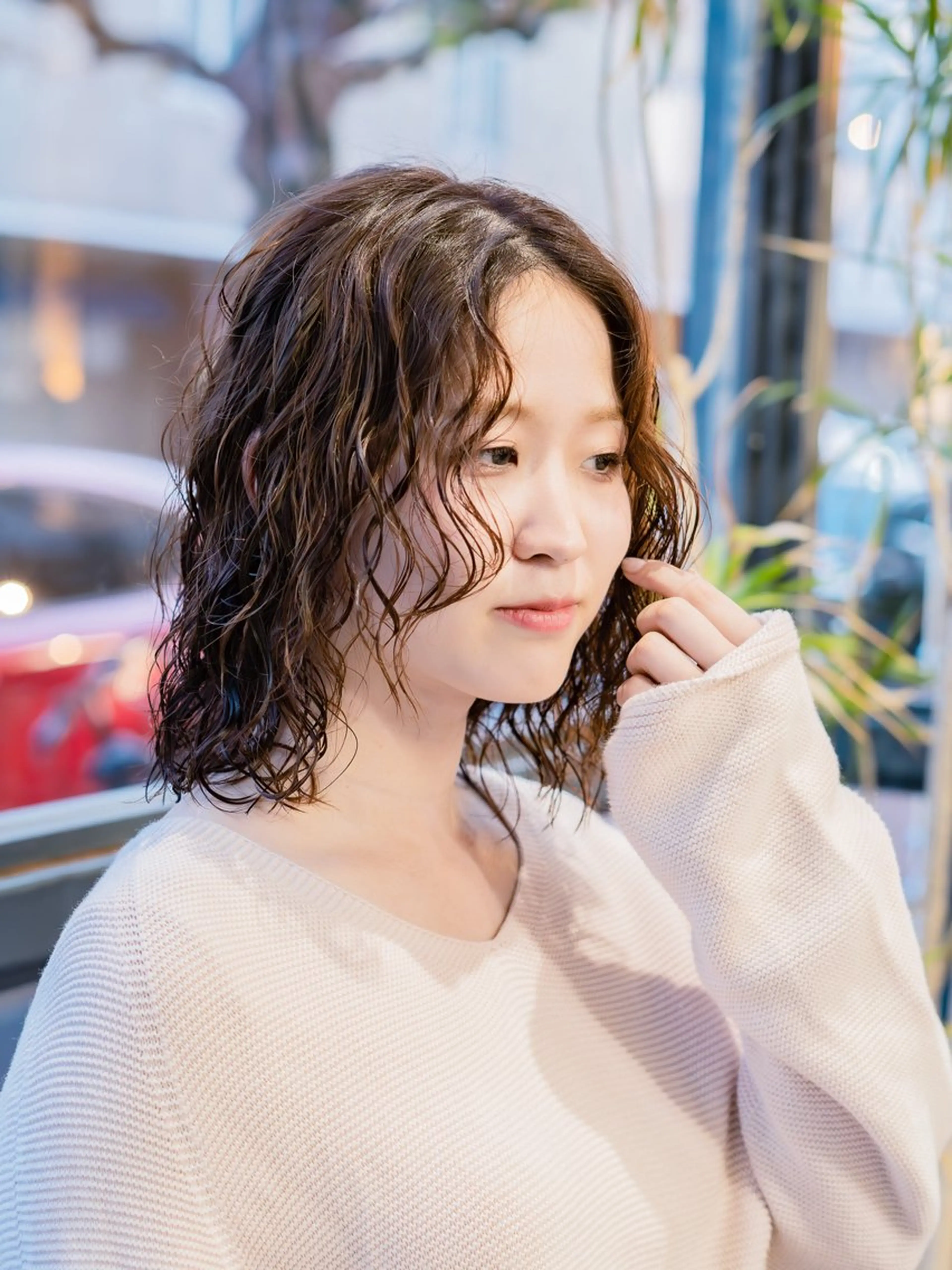 ミディアム パーマ ミディアムパーマ ボブ HairCraft.所属・難波 侑希のヘアスタイル