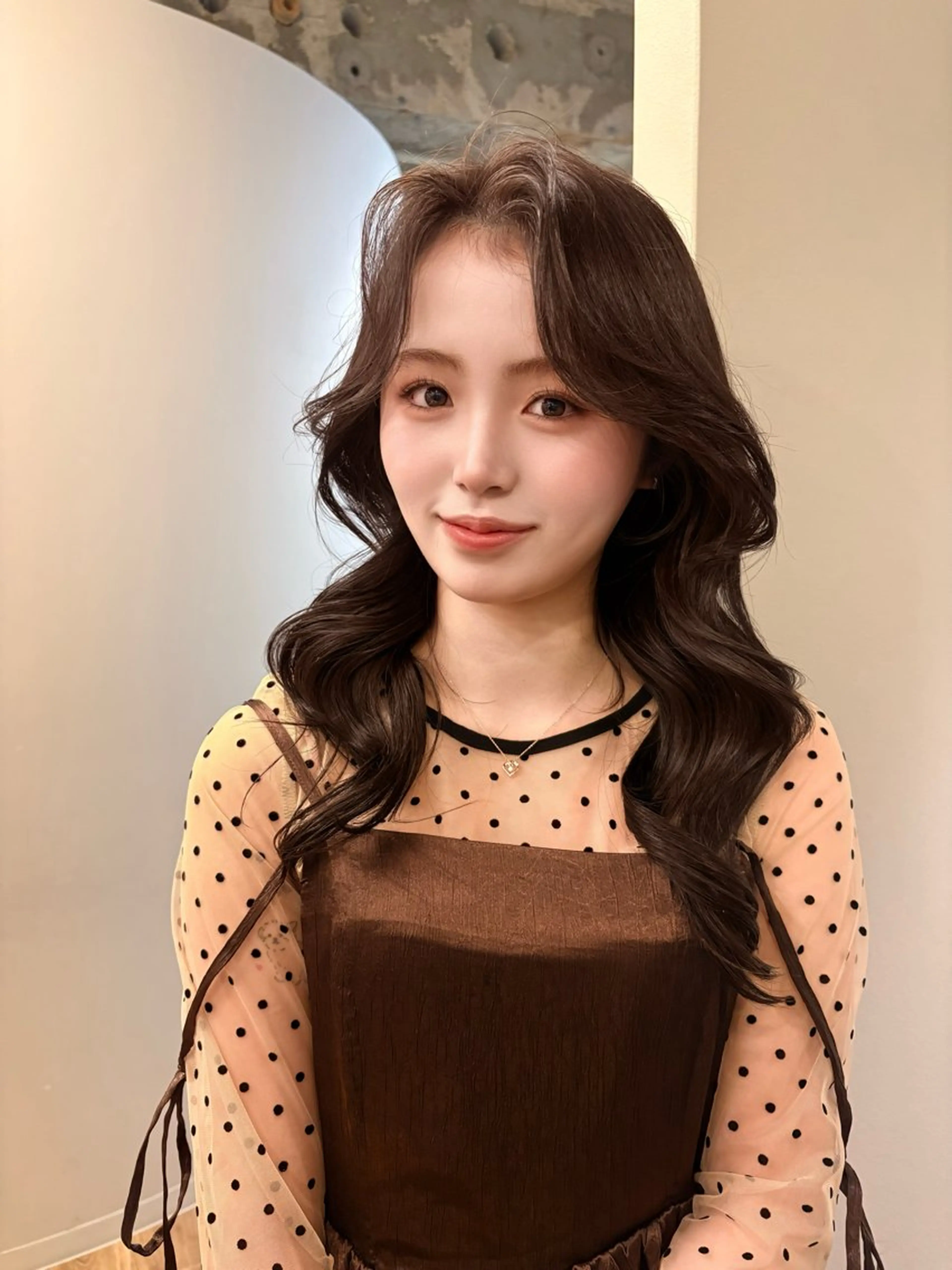 セミロング カラー ヘアアレンジ 韓国風ヘア レイヤーカット カノエ大濠店／カラー AZUのヘアスタイル