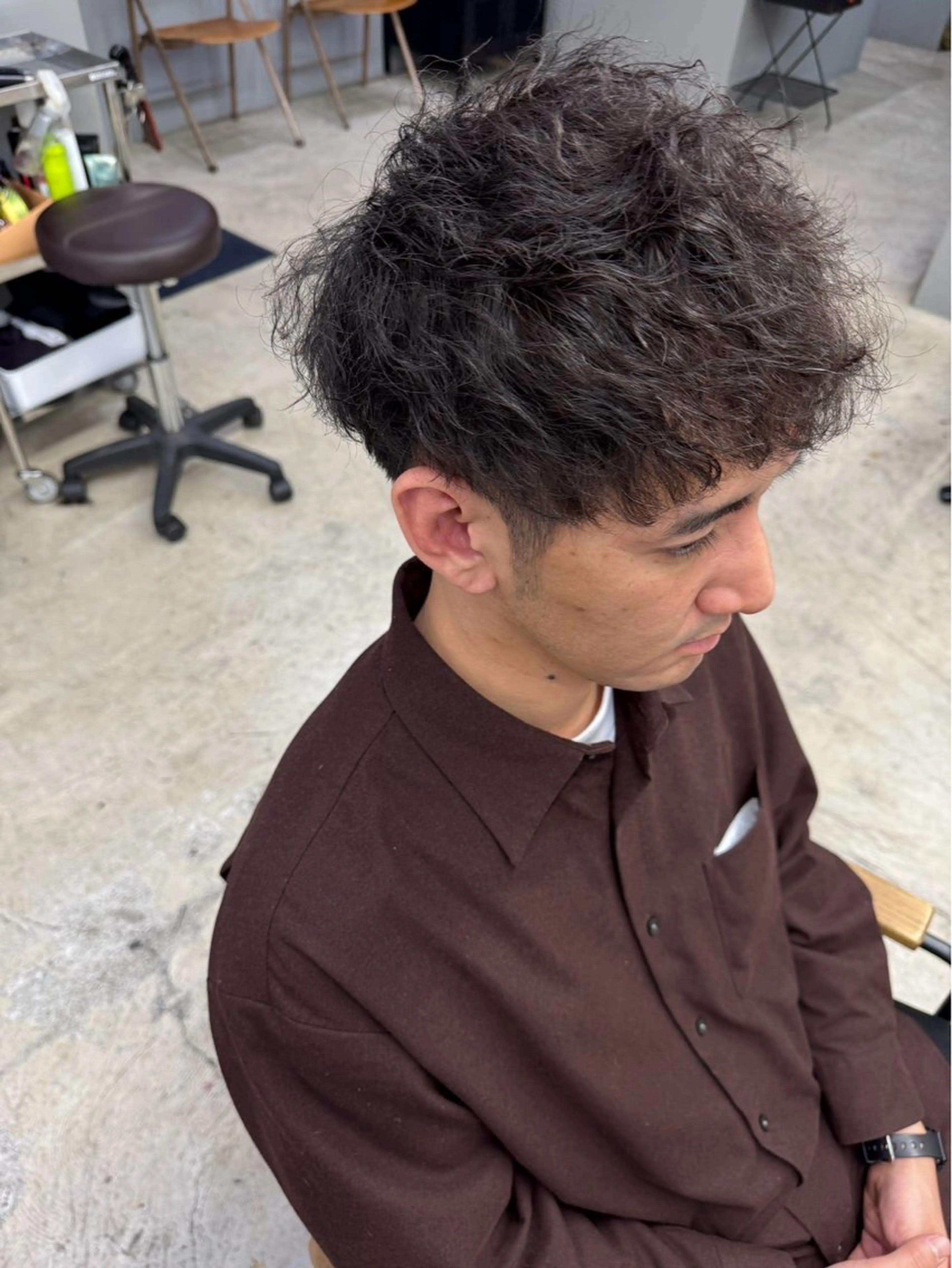 ショート パーマ メンズ カット パーマ メンズ専門サロン wokeのヘアスタイル