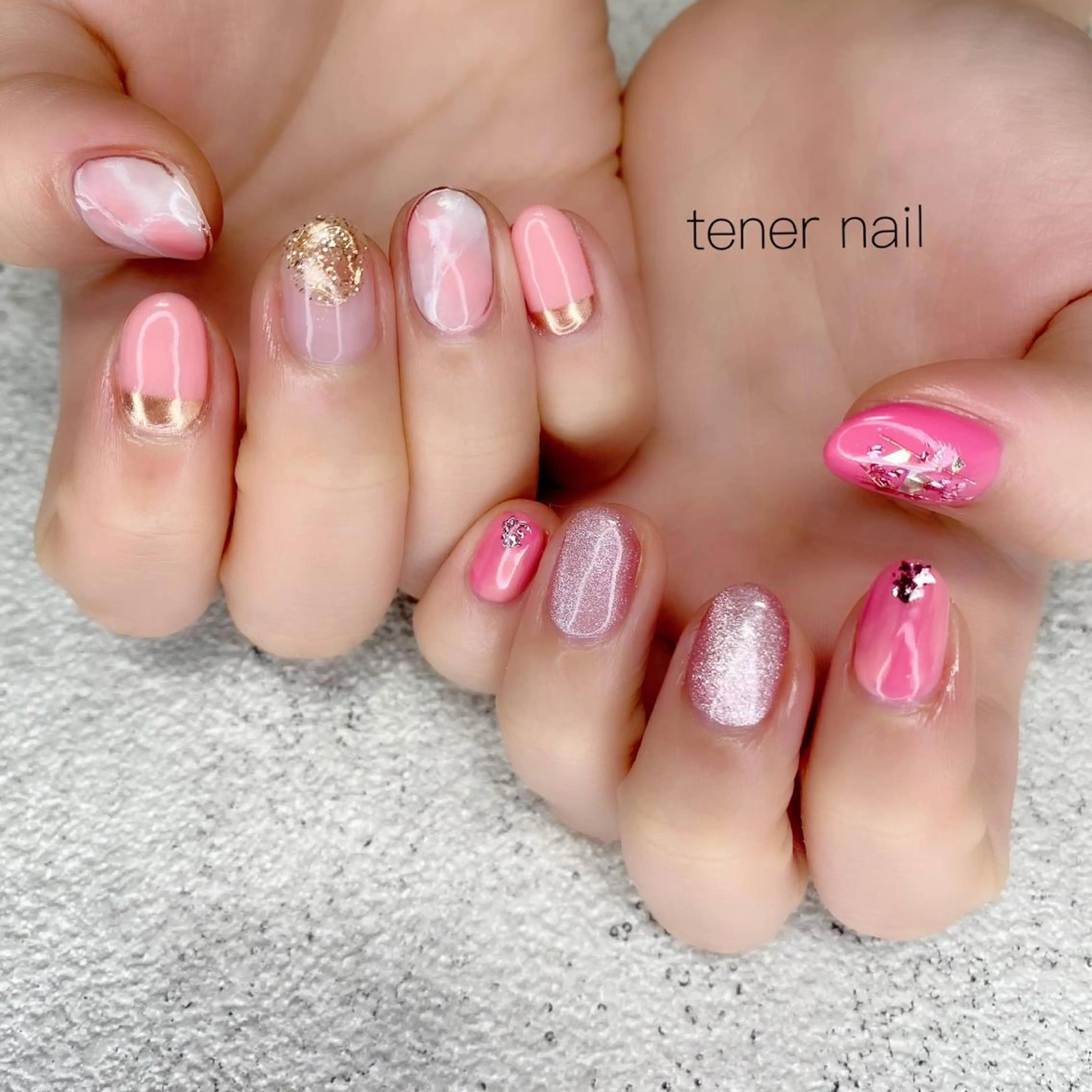 ネイル ピンク 春ネイル tener  nail  テネルネイル所属・テネルネイル tener nailのネイルデザイン