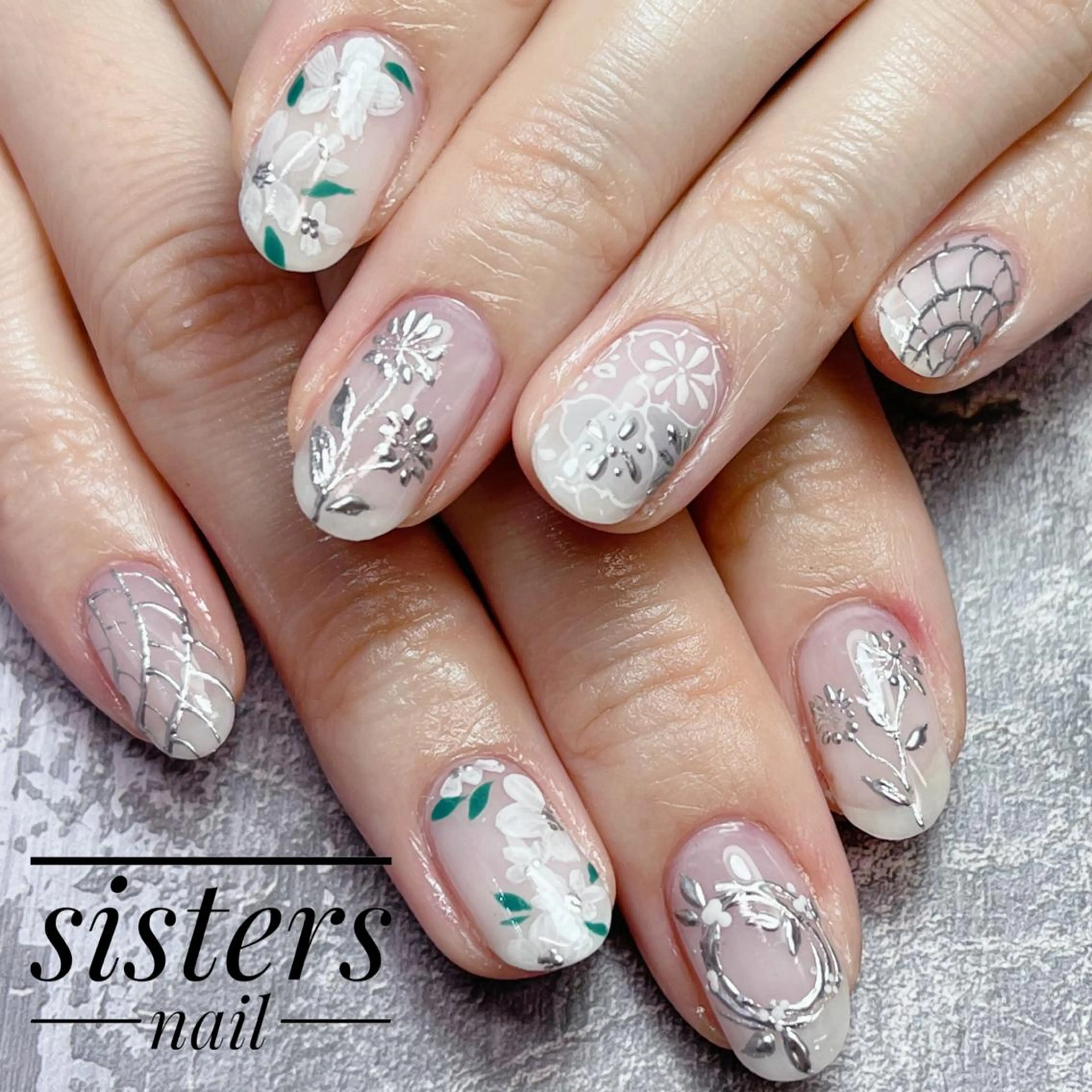 ネイル アートネイル ニュアンスネイル 夏ネイル sisters nail.fのネイルデザイン