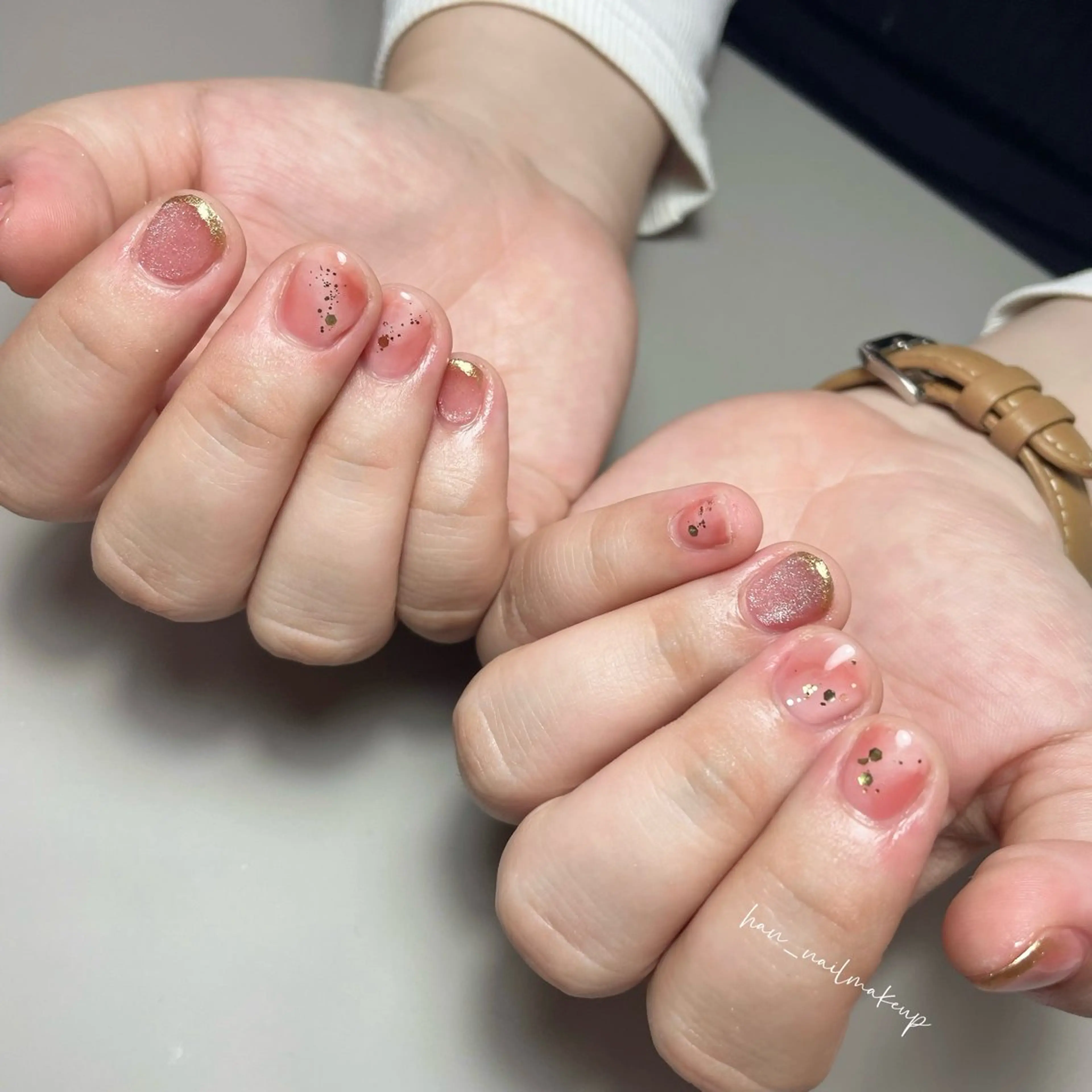 ネイル ピンク ハンドネイル Han Nail 【y&m】のネイルデザイン