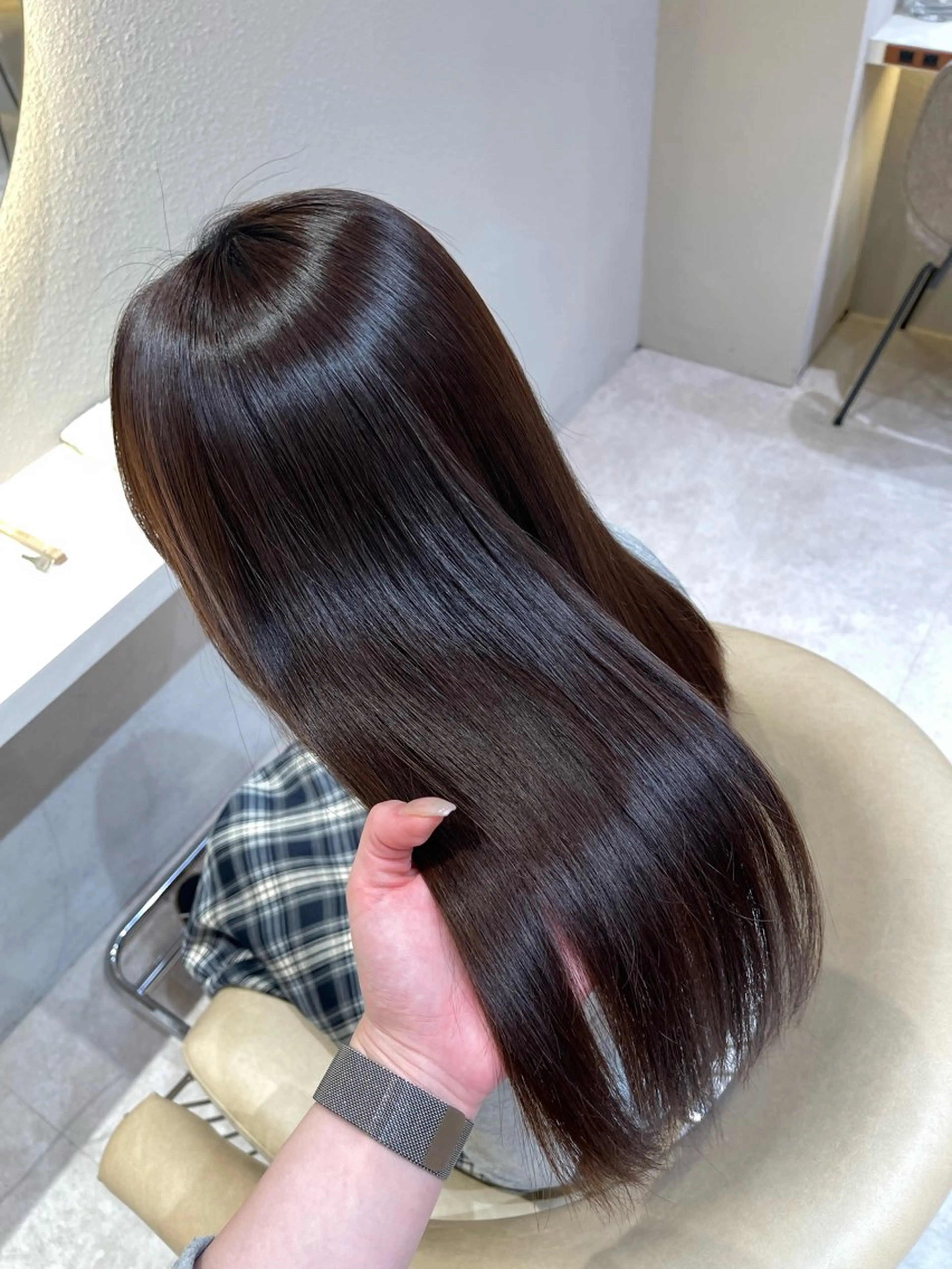 セミロング 縮毛矯正 竹田 真梨子のヘアスタイル