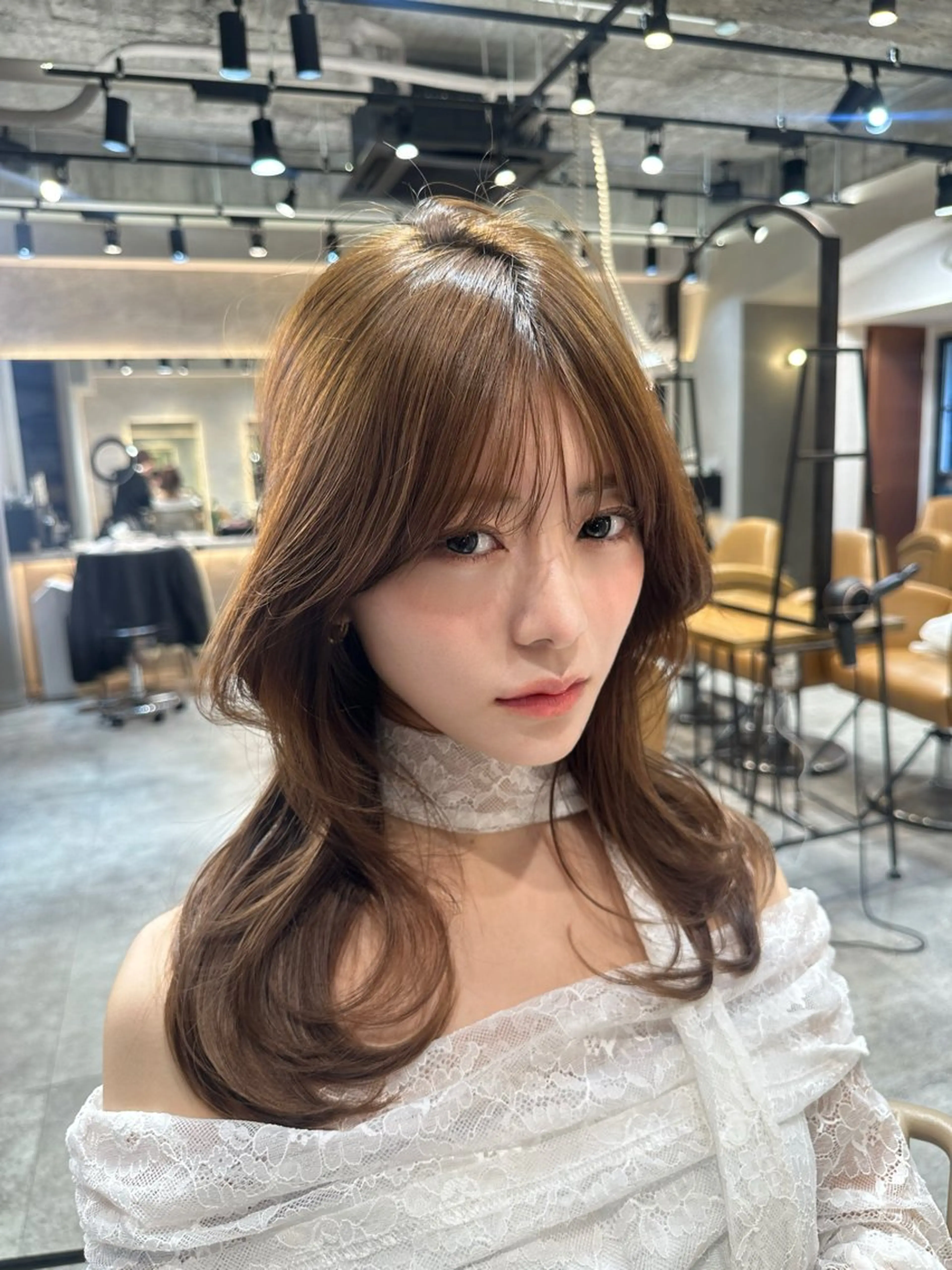 【🎍新年限定価格🎍】韓国レイヤーヘアカット＋艶カラー🩵髪質改善1stepスチームトリートメント付き🎀の写真