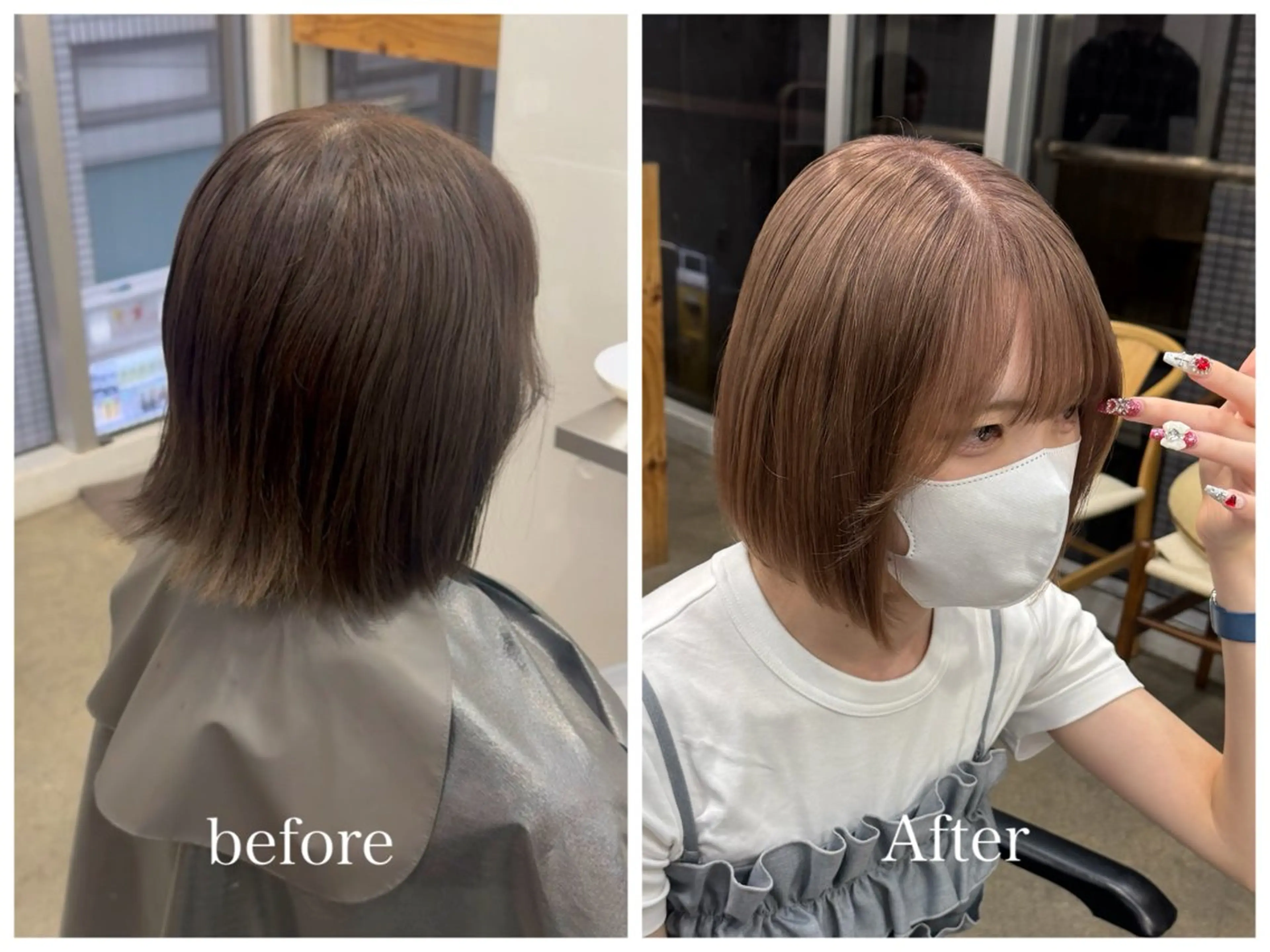 ショート カラー ブリーチ 縮毛矯正 新宿 似合わせカラー HINAのヘアスタイル