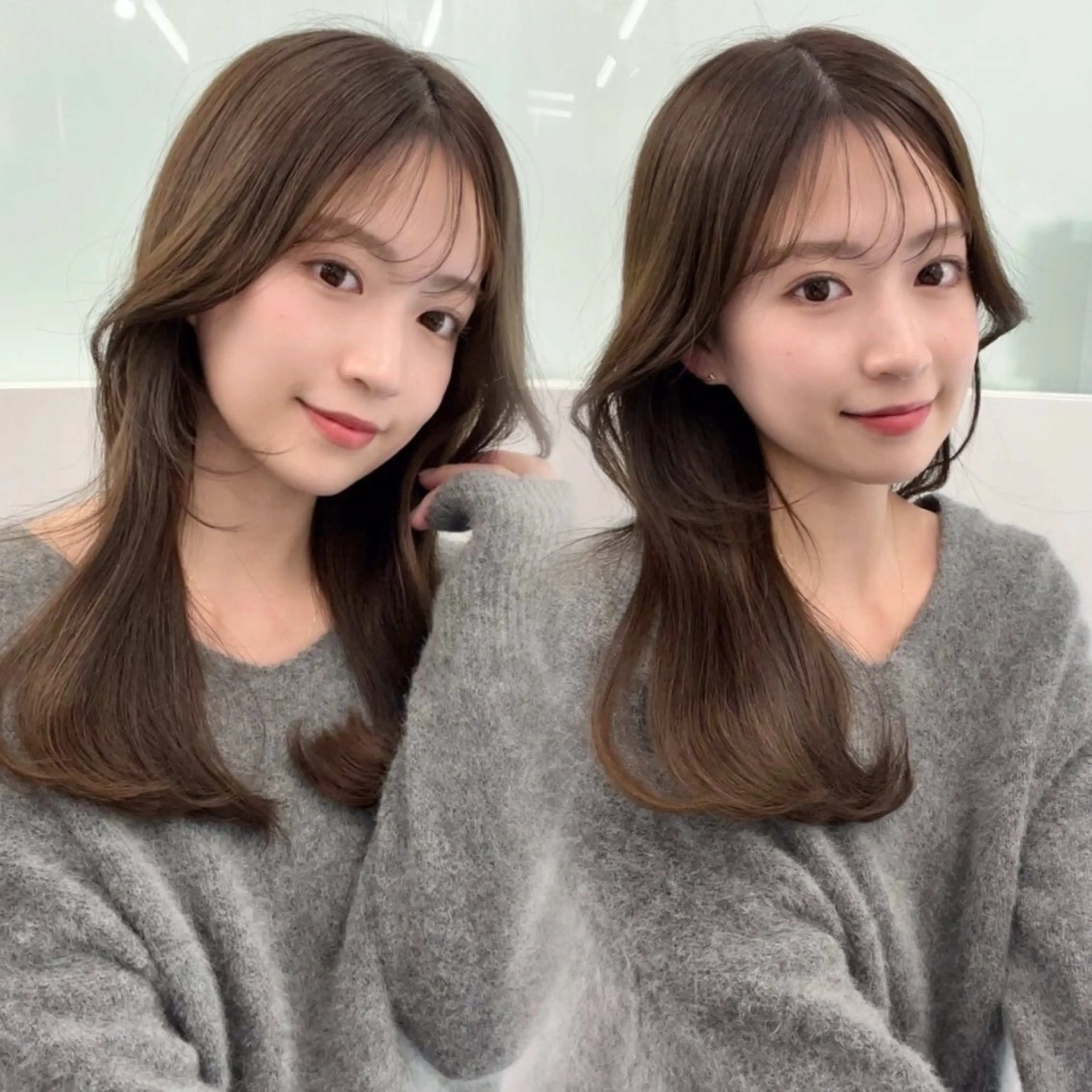 【人気No.3🎀】Premiumケアカラー+高保湿2stepトリートメント🤍コテ巻き仕上げの写真