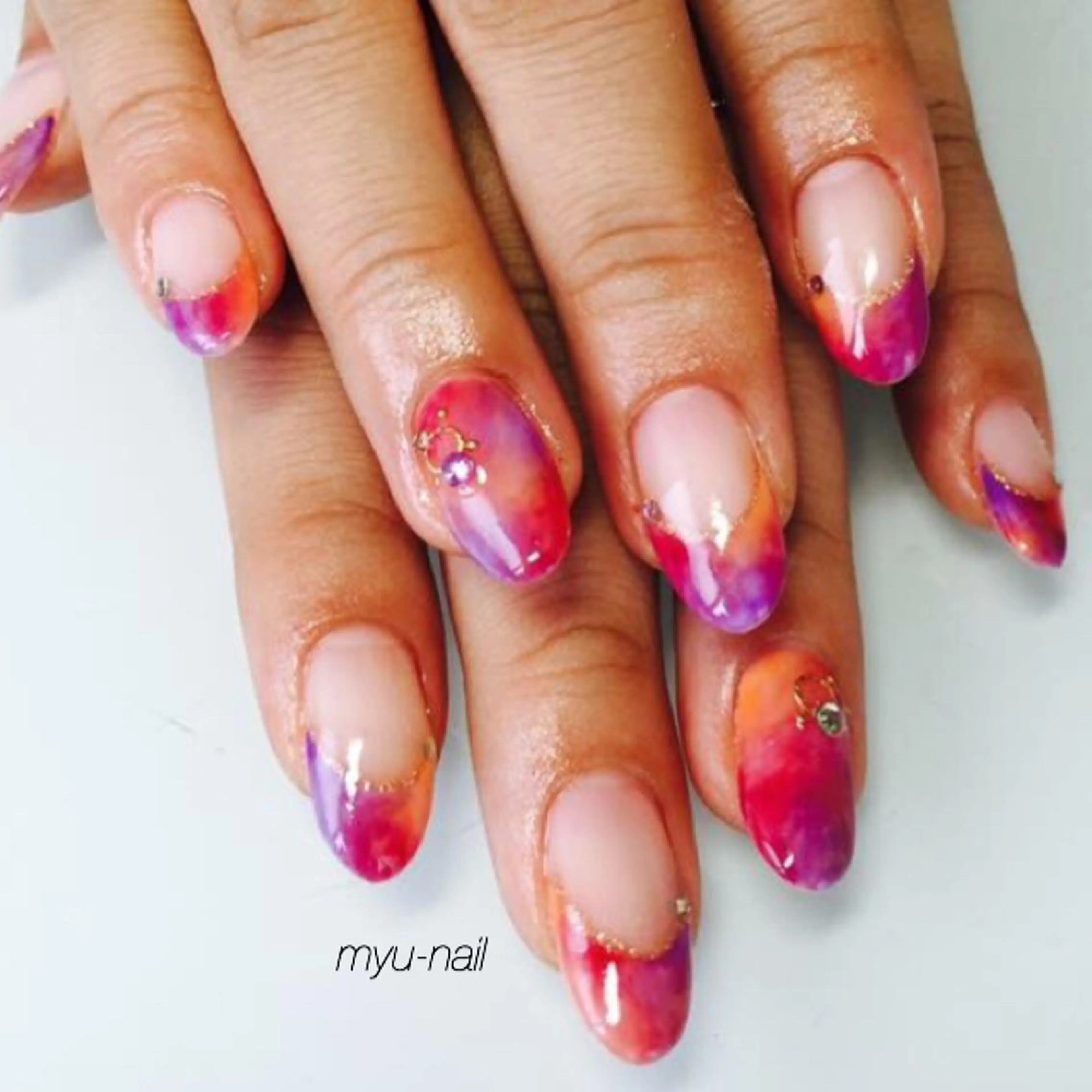 ネイル アートネイル 大理石ネイル(マーブル) ホームサロン myu-nailのネイルデザイン