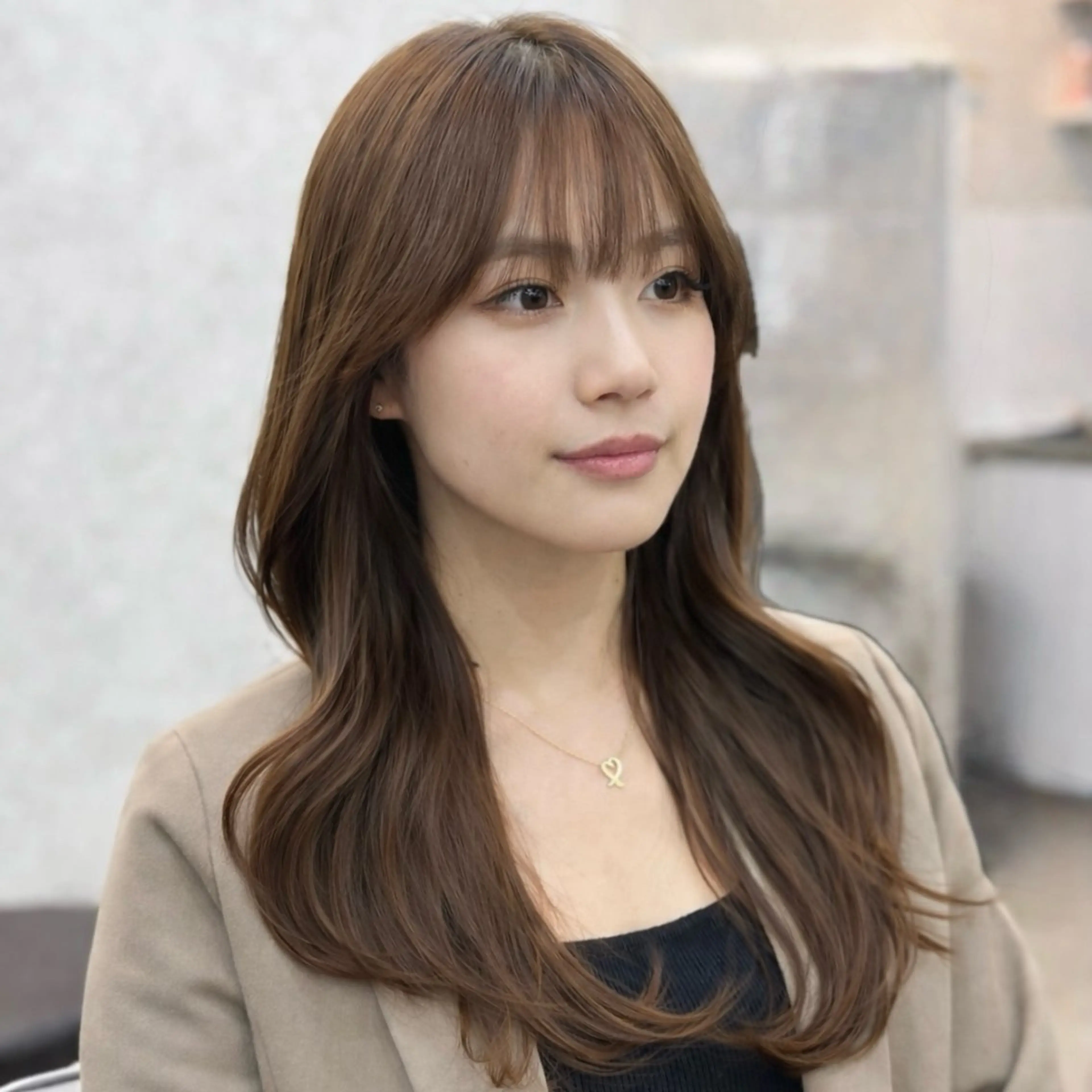 セミロング カット ヘアカラー トリートメント ✨韓国ヘア✨ レイヤー✂️鎌倉楓麻のヘアスタイル