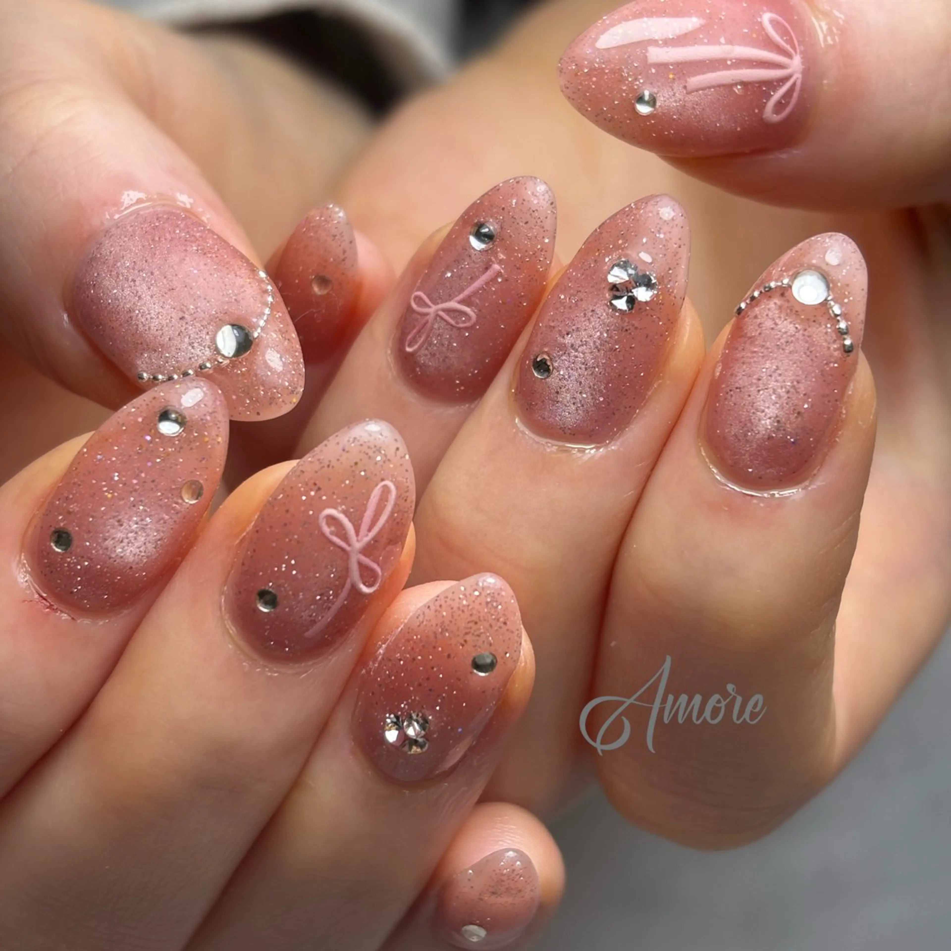 ネイル 桜ネイル ジェルネイル キラキラネイル 韓国ネイル マグネットネイル You kyehwaのネイルデザイン