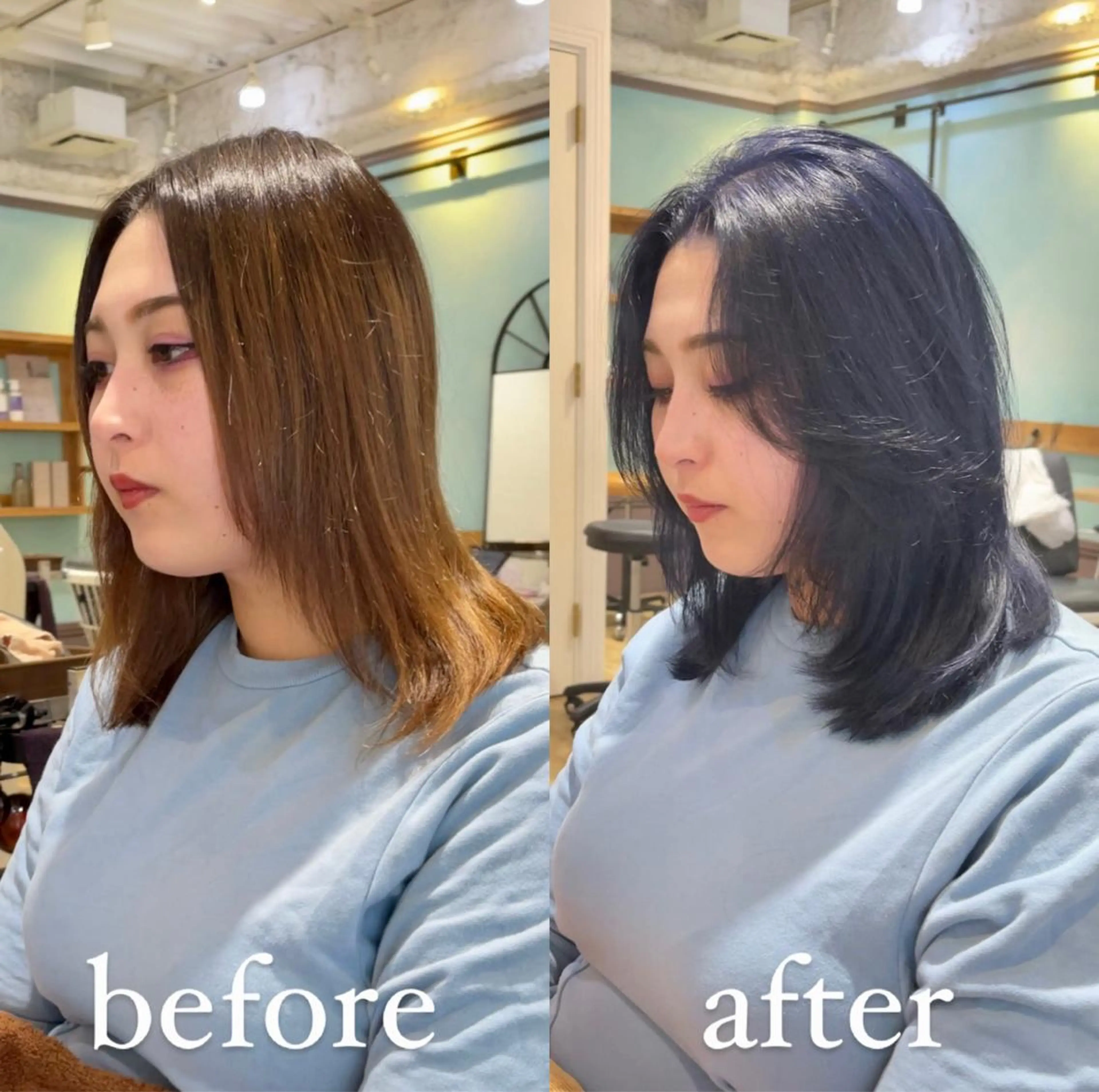 ミディアム カラー 透明感カラー くびれヘア 顔まわりレイヤー 伸ばしかけ 髪質改善 カット ヘアカラー トリートメント ヘッドスパ 大人可愛い透明感🌟 小顔・韓国髪🌟野中のヘアスタイル