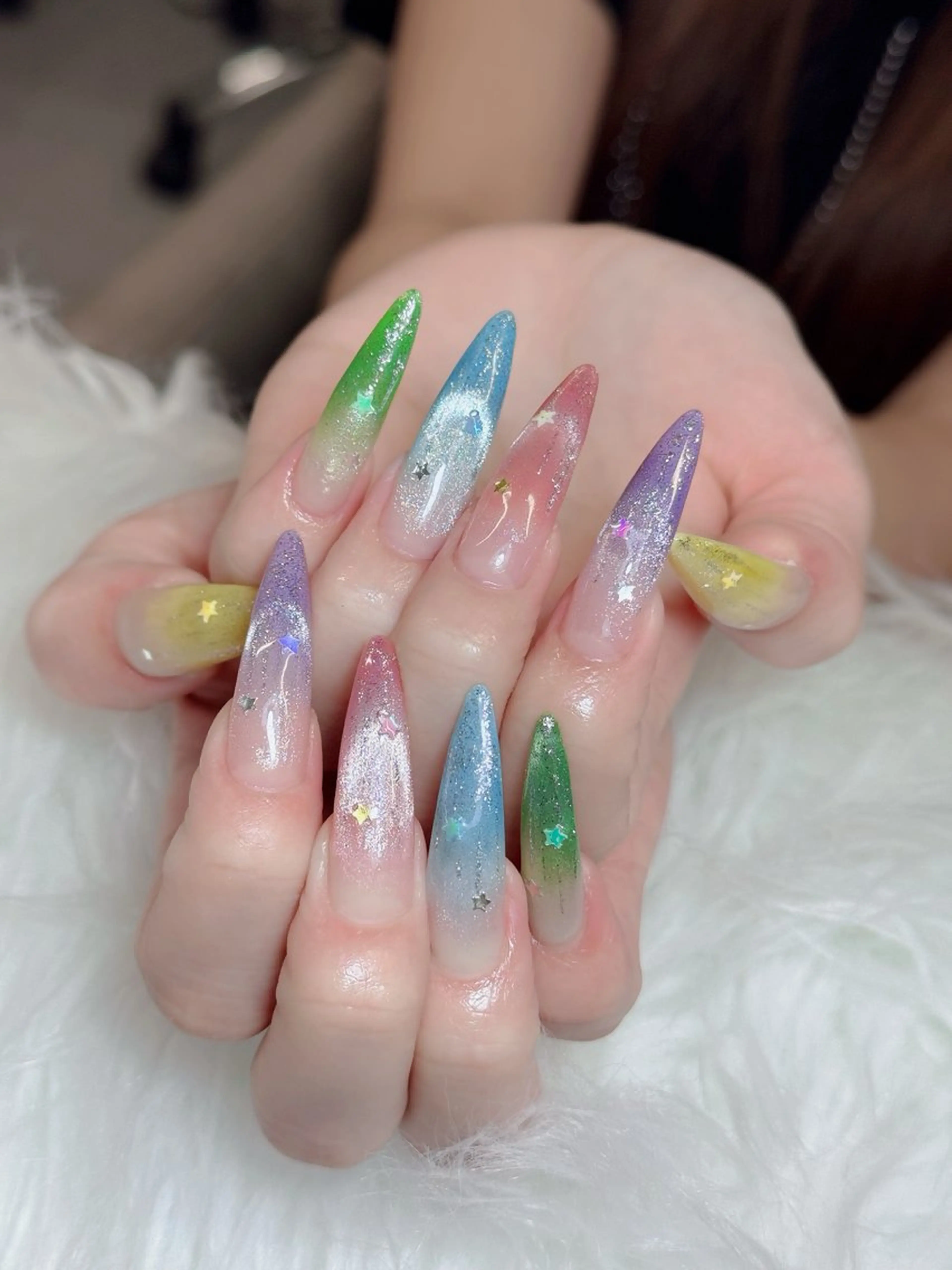 ネイル オーロラネイル チークネイル フットネイル フレンチネイル ハロウィン ハンドネイル Lumi Nail 新大久保3‘のネイルデザイン