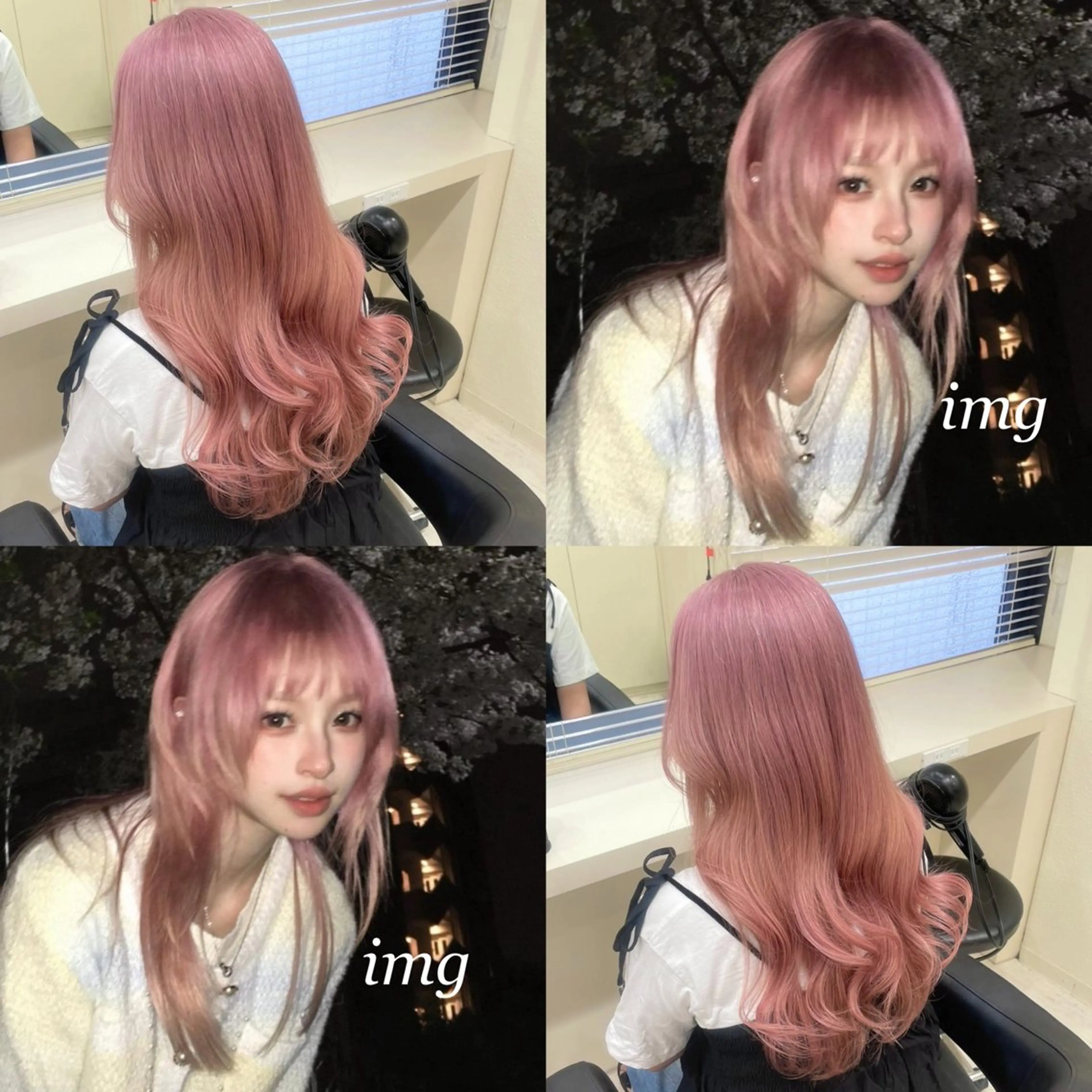 ロング カラー ヘアアレンジ 韓国レイヤー＆ピンク 艶髪🩶maikoのヘアスタイル