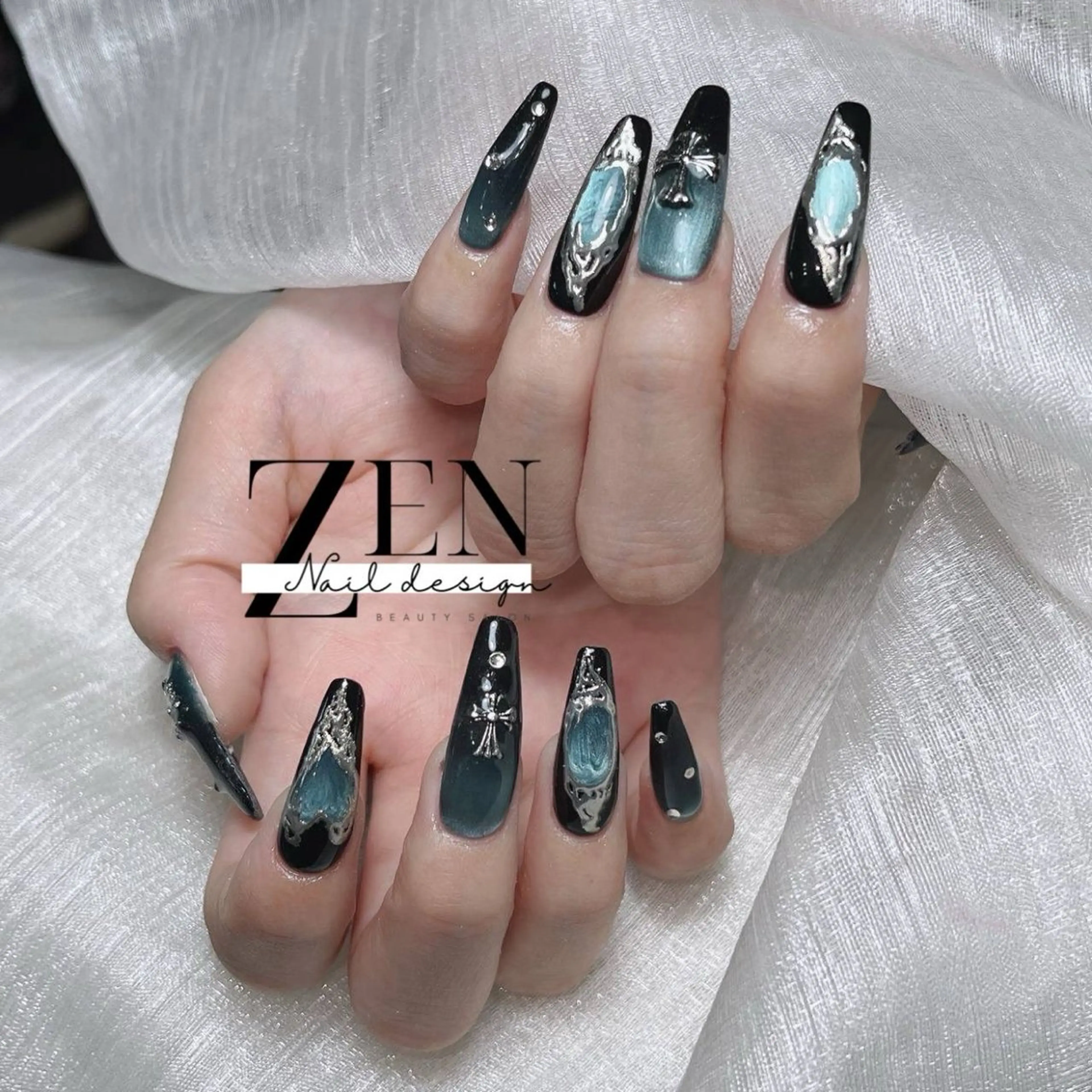 ネイル チークネイル フレンチネイル ジェルネイル 韓国ネイル マグネットネイル ハンドネイル Zen Nail Design 池袋のネイルデザイン