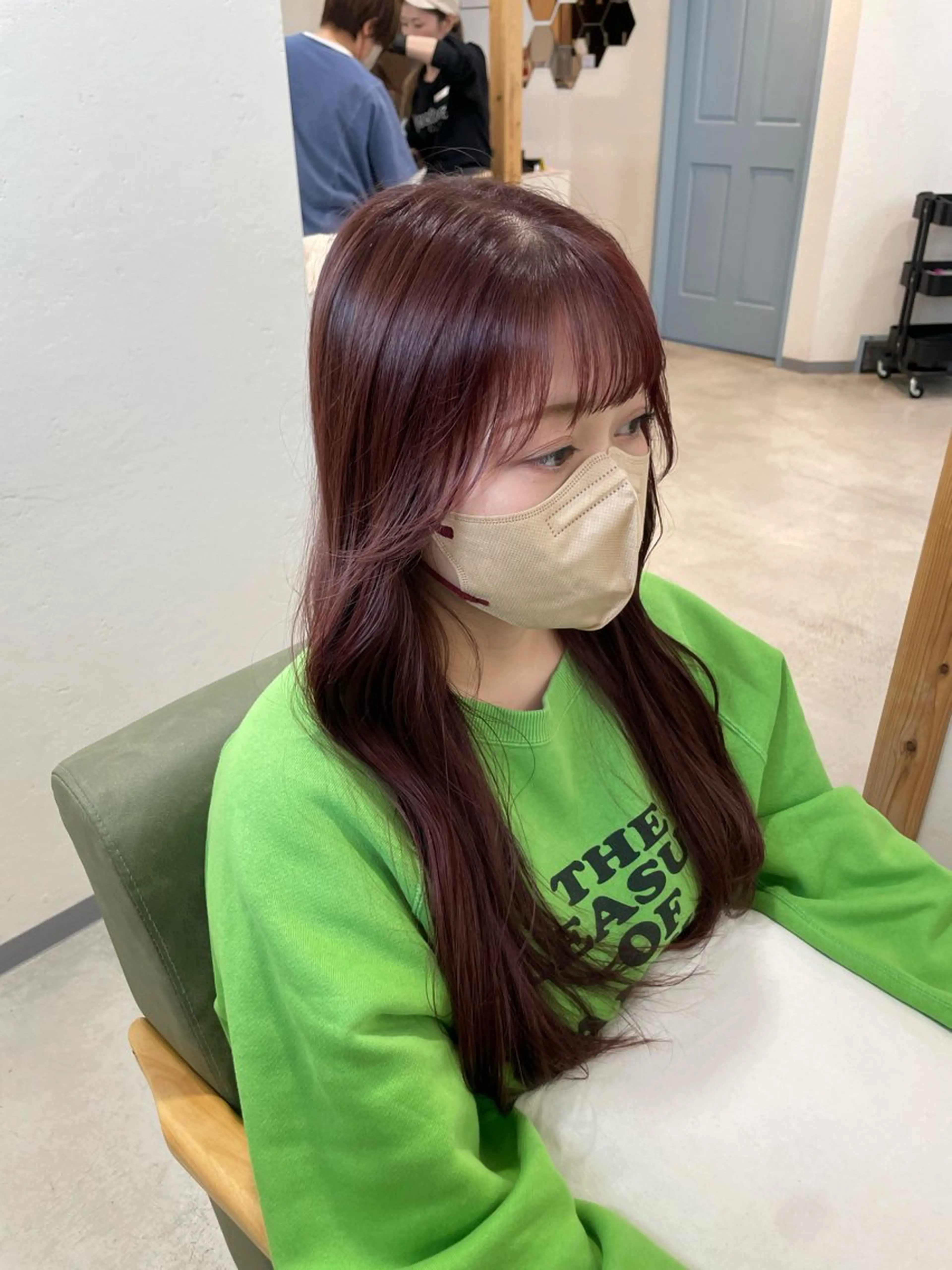 ロング カラー ブリーチ ブリーチなしカラー ピンクカラー 艶感暖色カラー /透明感/瀬戸山舞のヘアスタイル