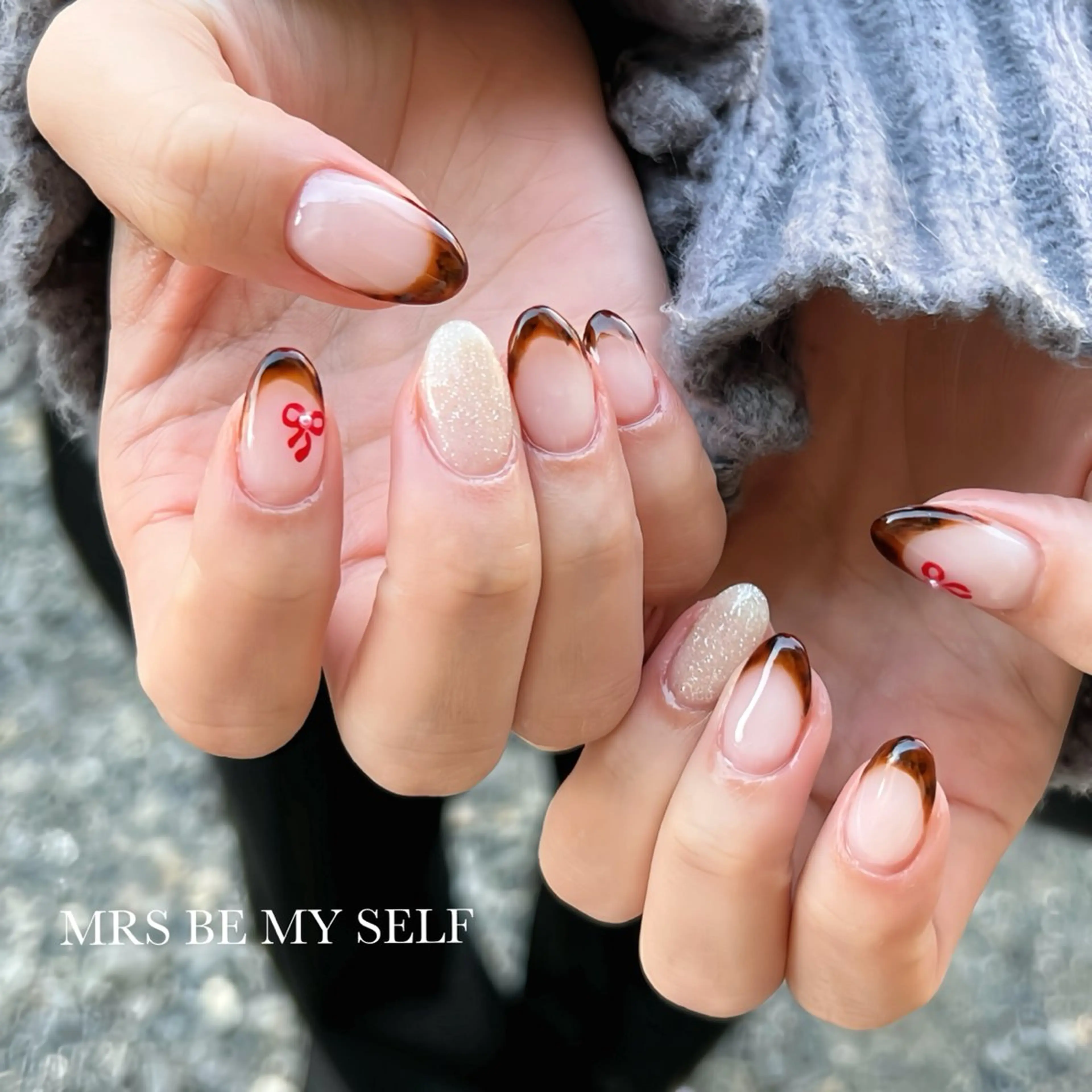 ネイル べっ甲ネイル フレンチネイル MRS/ miyu🎀のネイルデザイン