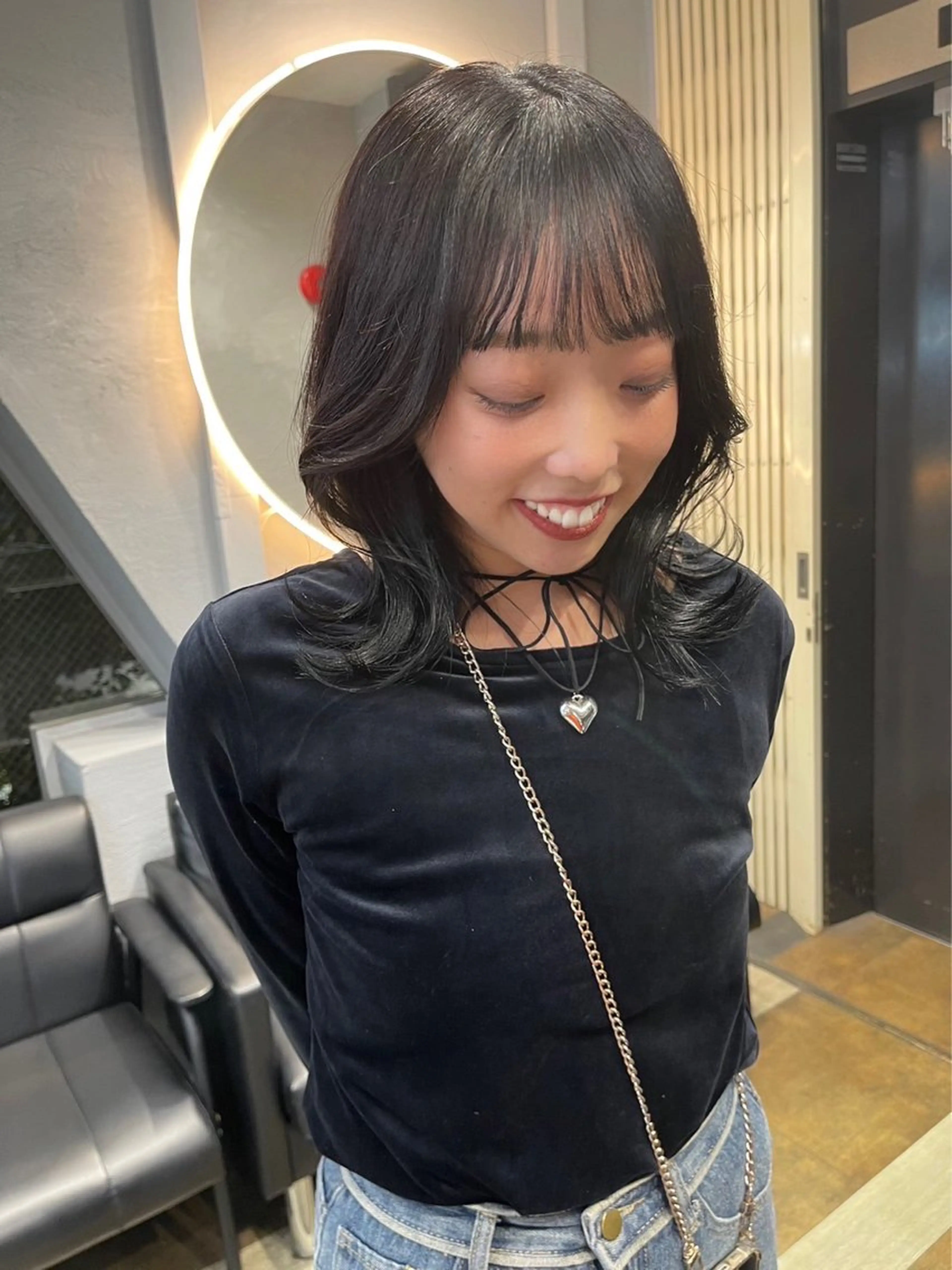 ミディアム カラー TATSUブリーチ/ ミルクティーベージュのヘアスタイル