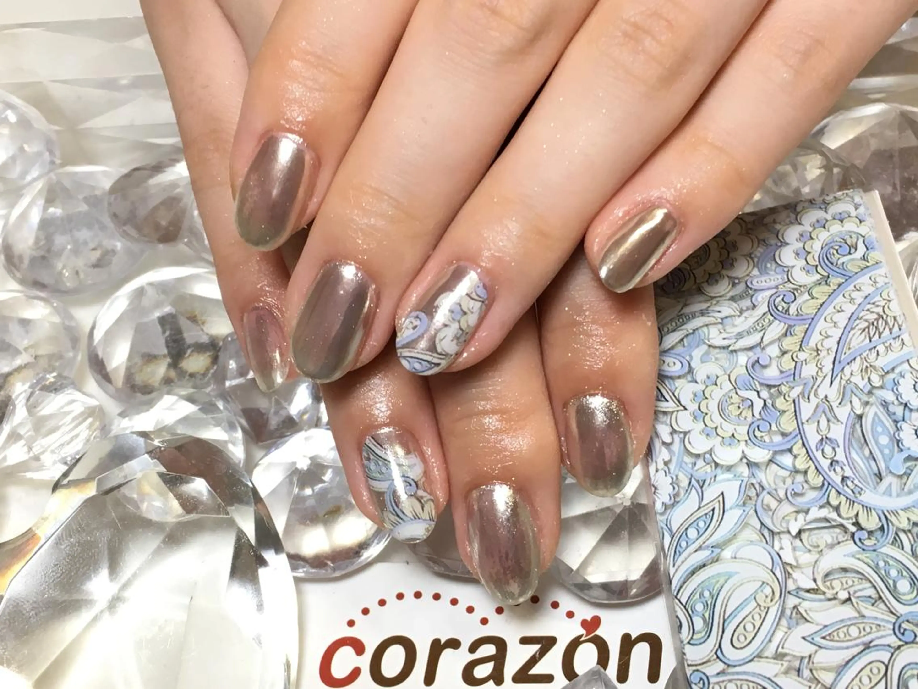 ネイル ミラーネイル シンプルネイル corazon所属・ネイリスト aicoのネイルデザイン