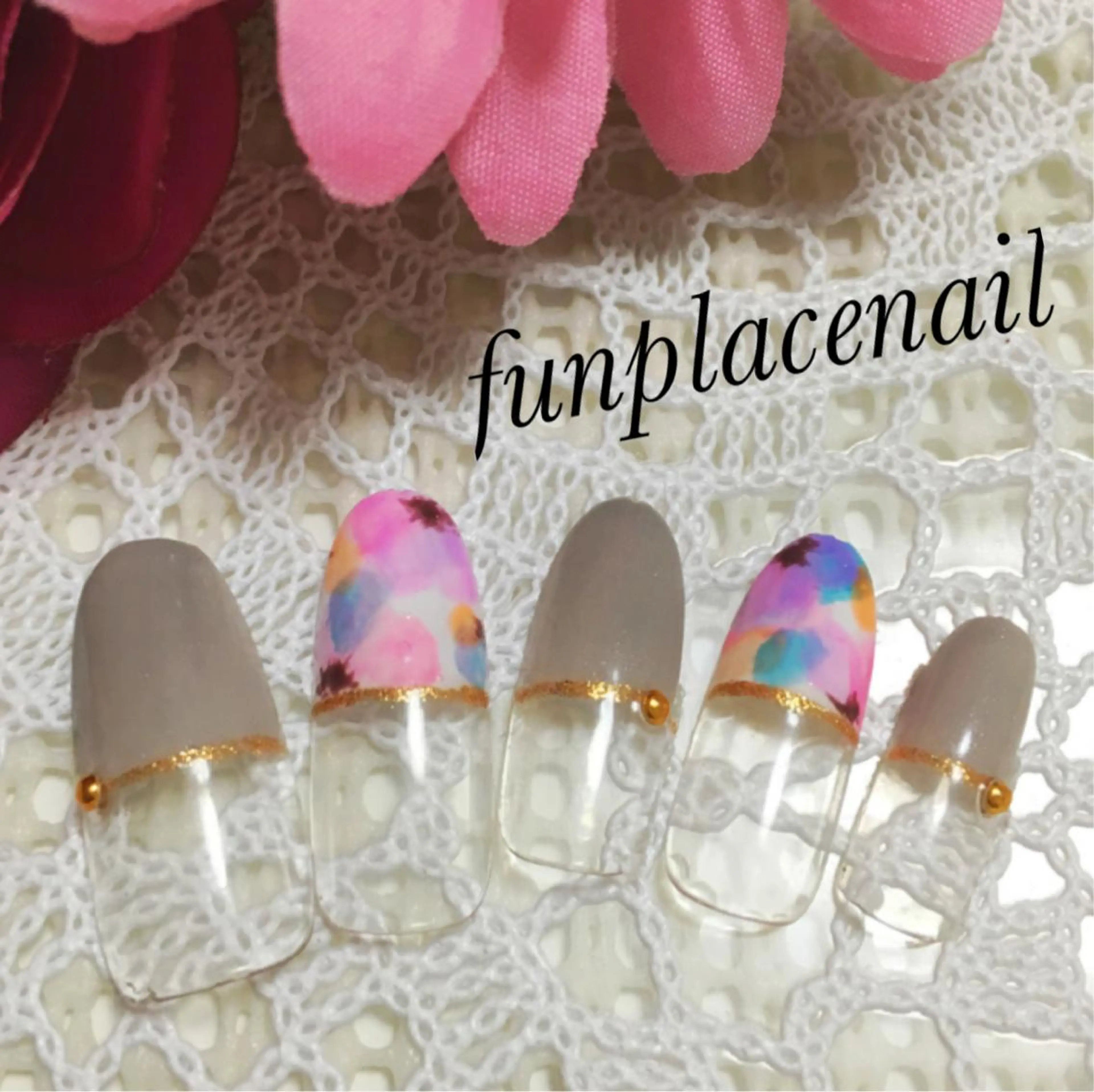 ショート ミディアム セミロング ロング カラー パーマ ヘアアレンジ メンズ キッズ ネイル まつエク アートネイル nail salon＆school felice所属・フェリーチェ瑞江店 新山のネイルデザイン