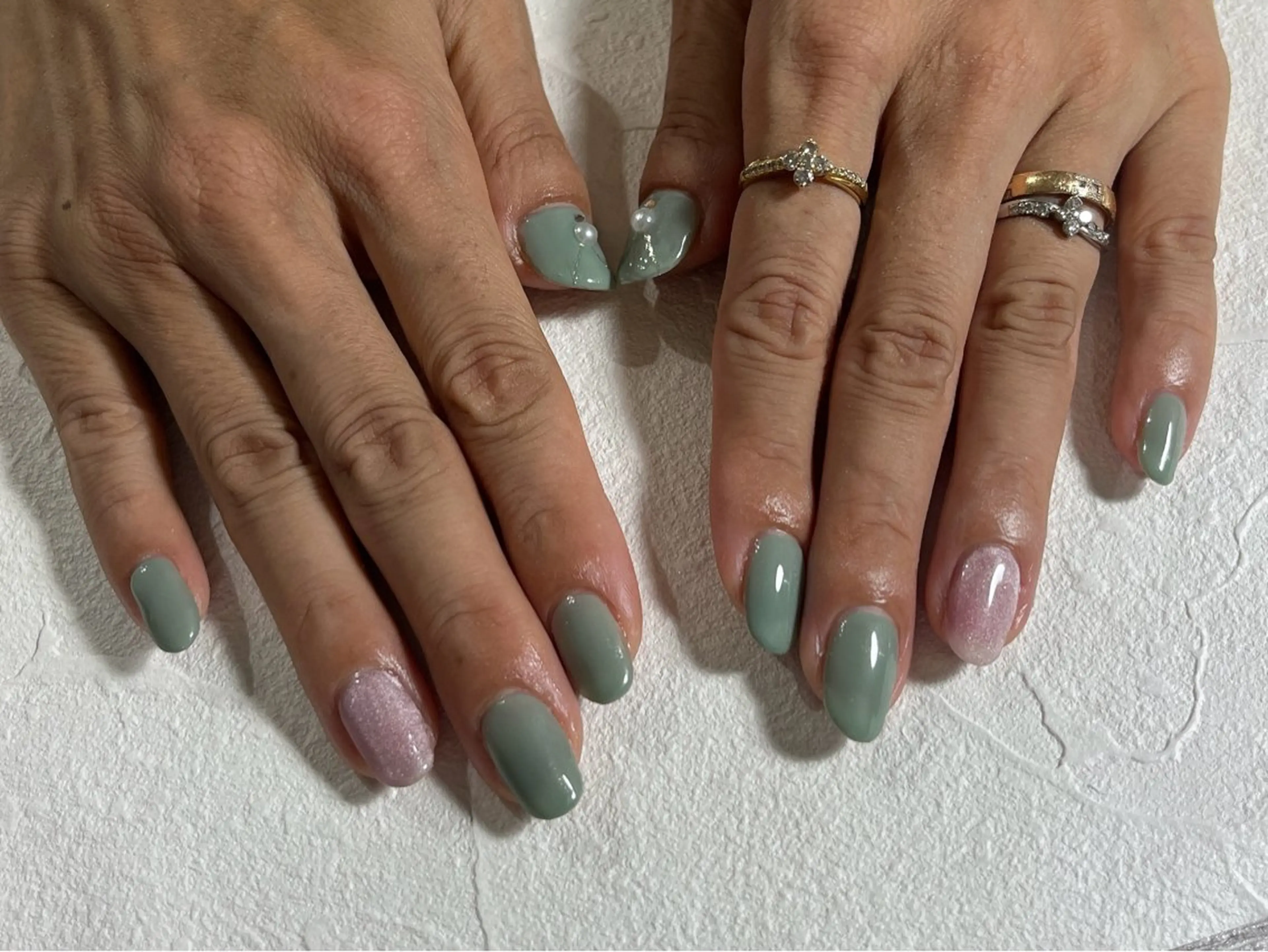 ネイル オーロラネイル フットネイル フレンチネイル ジェルネイル 韓国ネイル ハンドネイル kiki nail たまプラーザのネイルデザイン