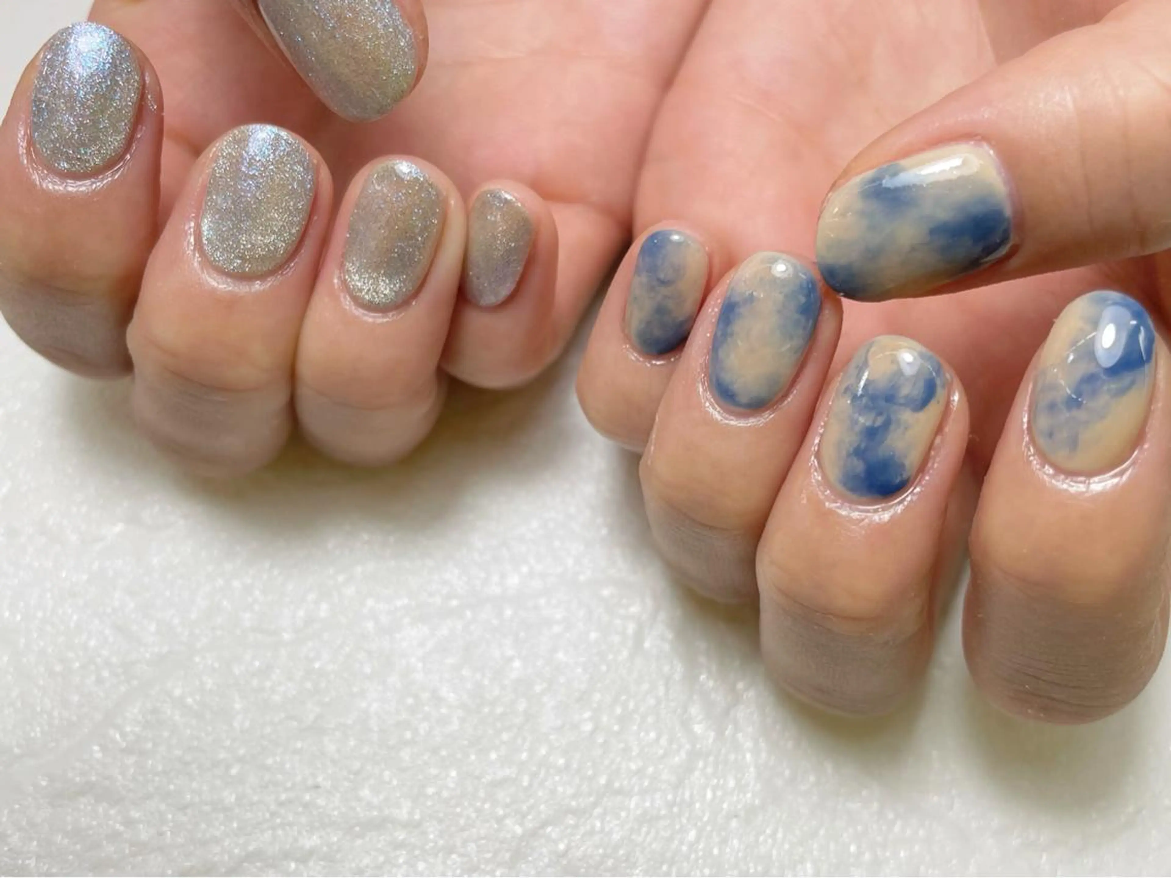 ネイル 持ち込み ニュアンスネイル Nail Blue512所属・Nailist MINORIのネイルデザイン