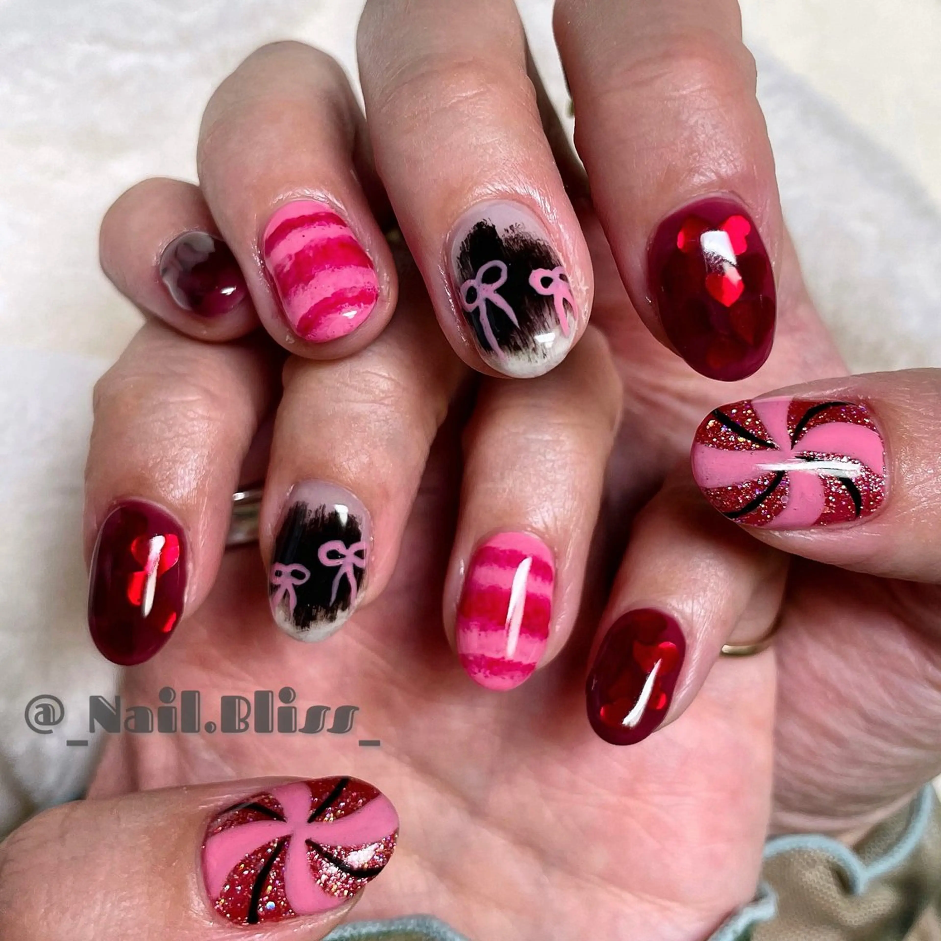 ネイル アートネイル 冬ネイル クリスマス ハンドネイル NAIL BLISSのネイルデザイン