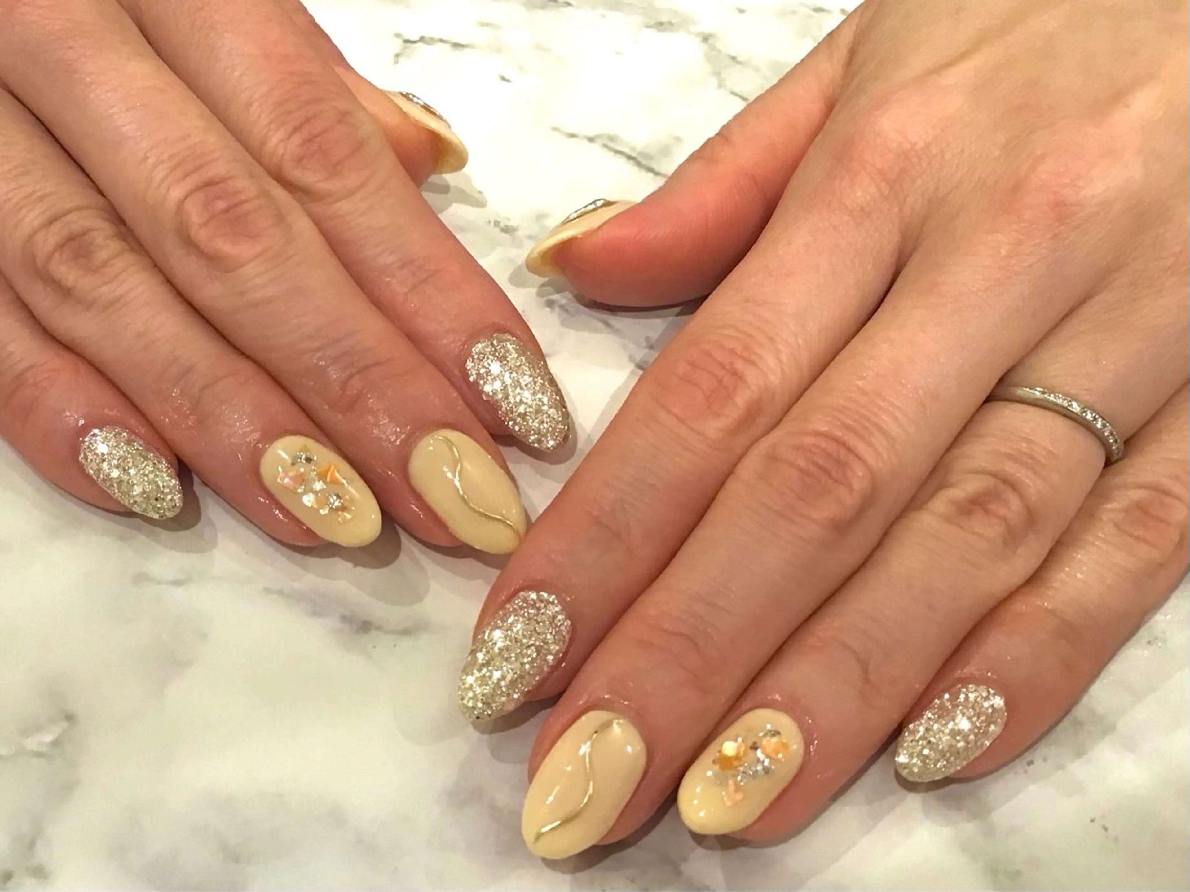 ネイル アートネイル 入学式 ジェルネイル ラメ(グリッター) ワンカラーネイル f'bloom L’ecrinのネイルデザイン