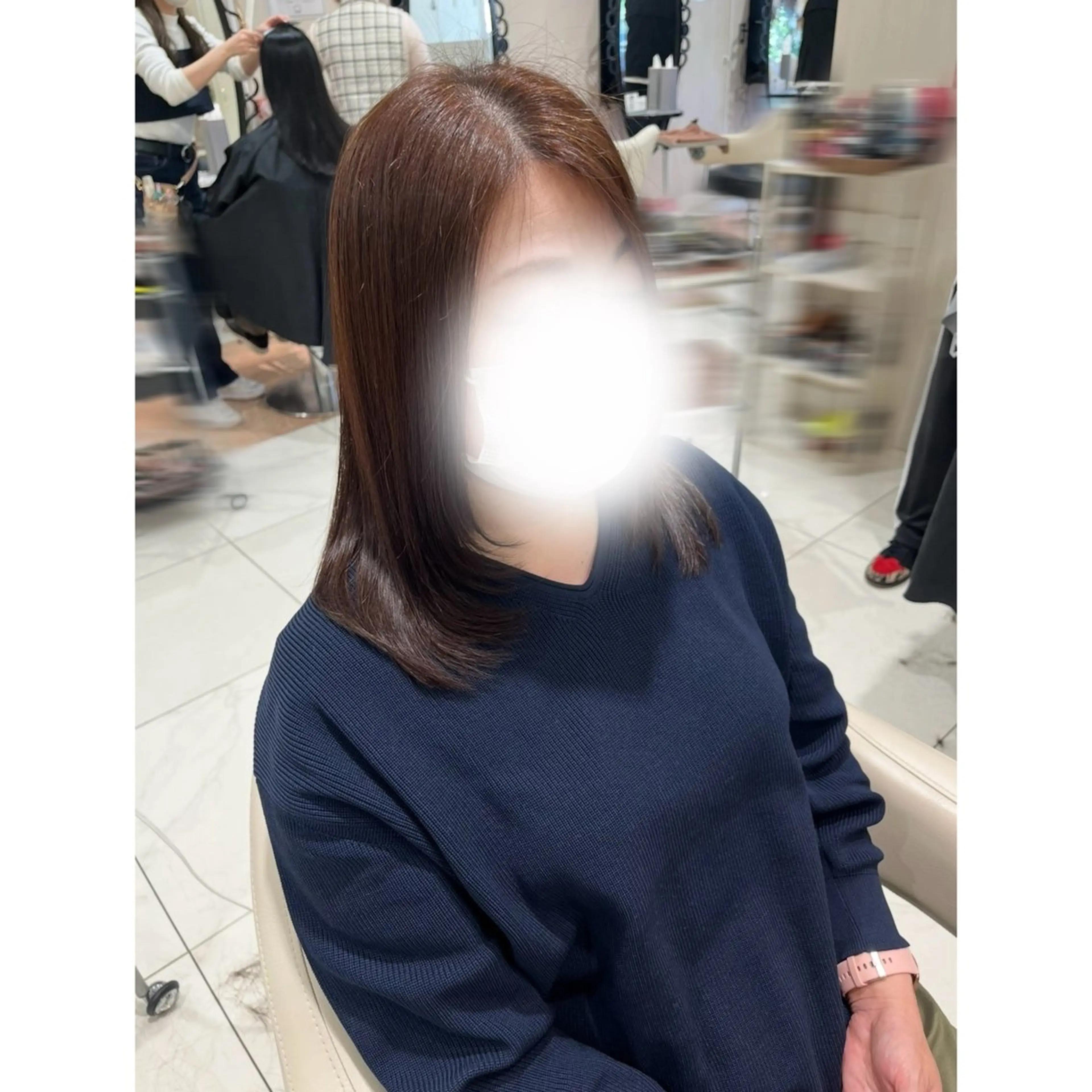 セミロング カラー カット ヘアカラー 韓国ヘア 🎀中川綾乃🎀のヘアスタイル