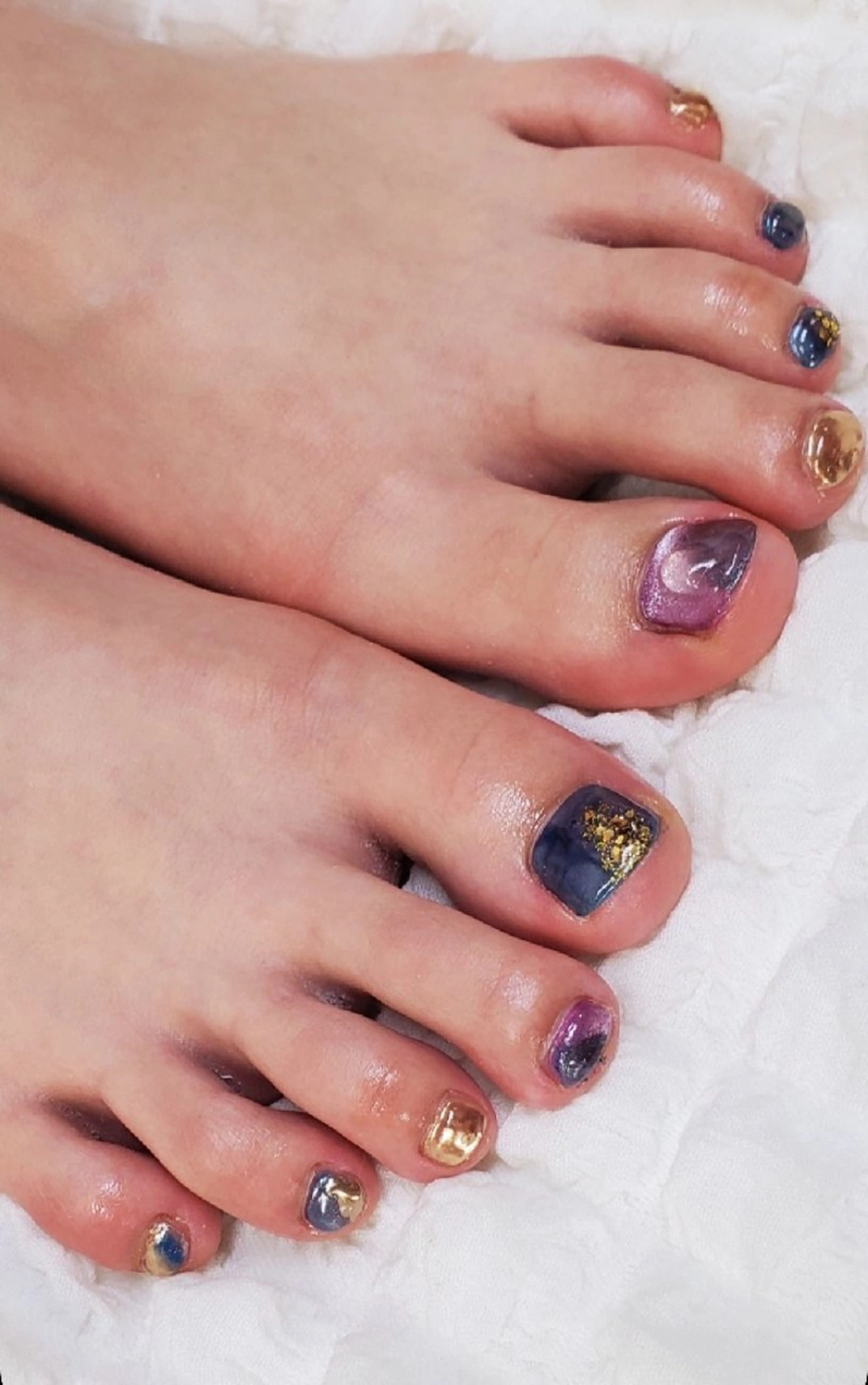 ネイル グラデーション ラメ(グリッター) マグネットネイル ミラーネイル フットネイル Nail 🌱TSUBASAのネイルデザイン