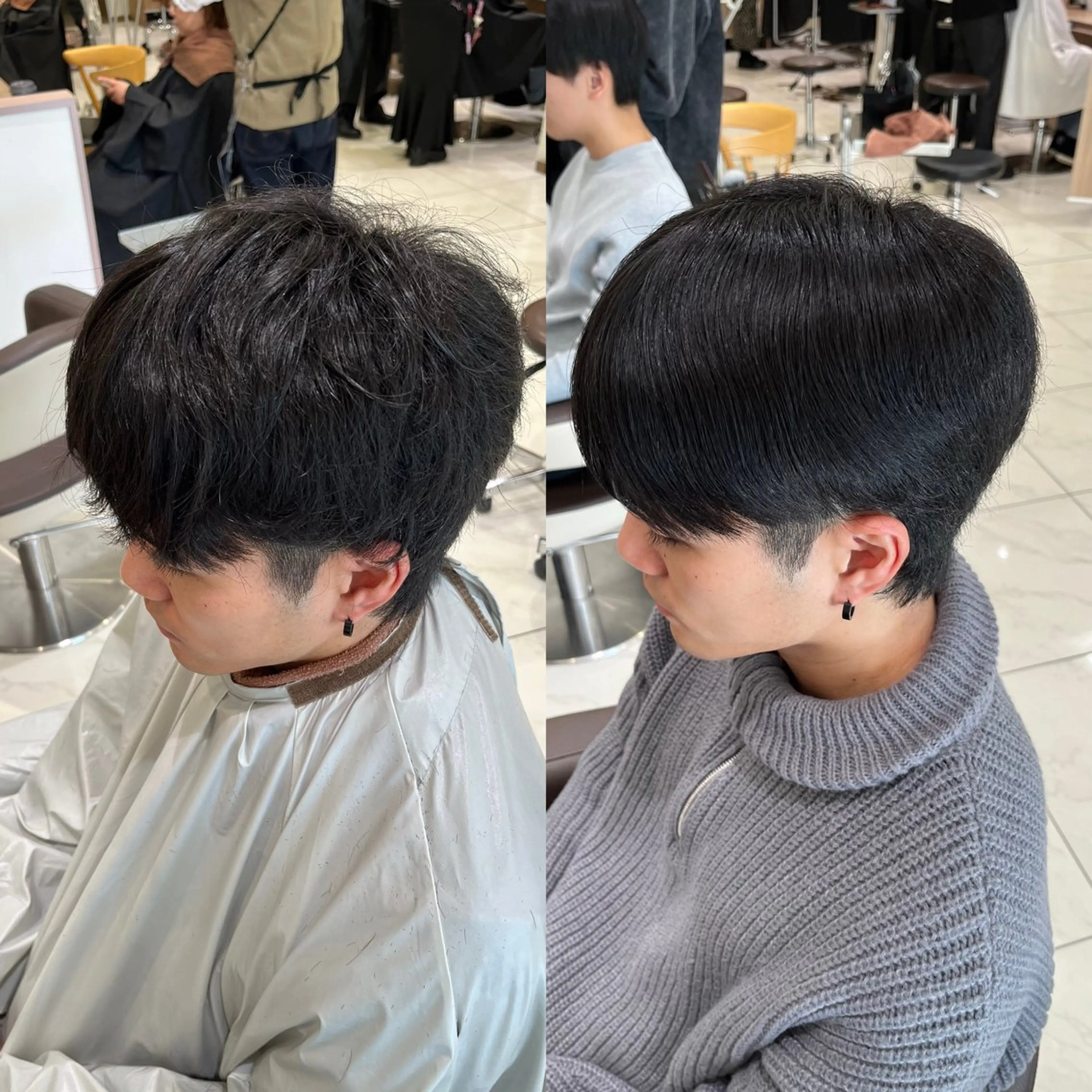 パーマ メンズ メンズブリーチ センターパート フェードカット マッシュ メンズパーマ 【メンズパーマ✨️ フェザーパーマ】岩城のヘアスタイル