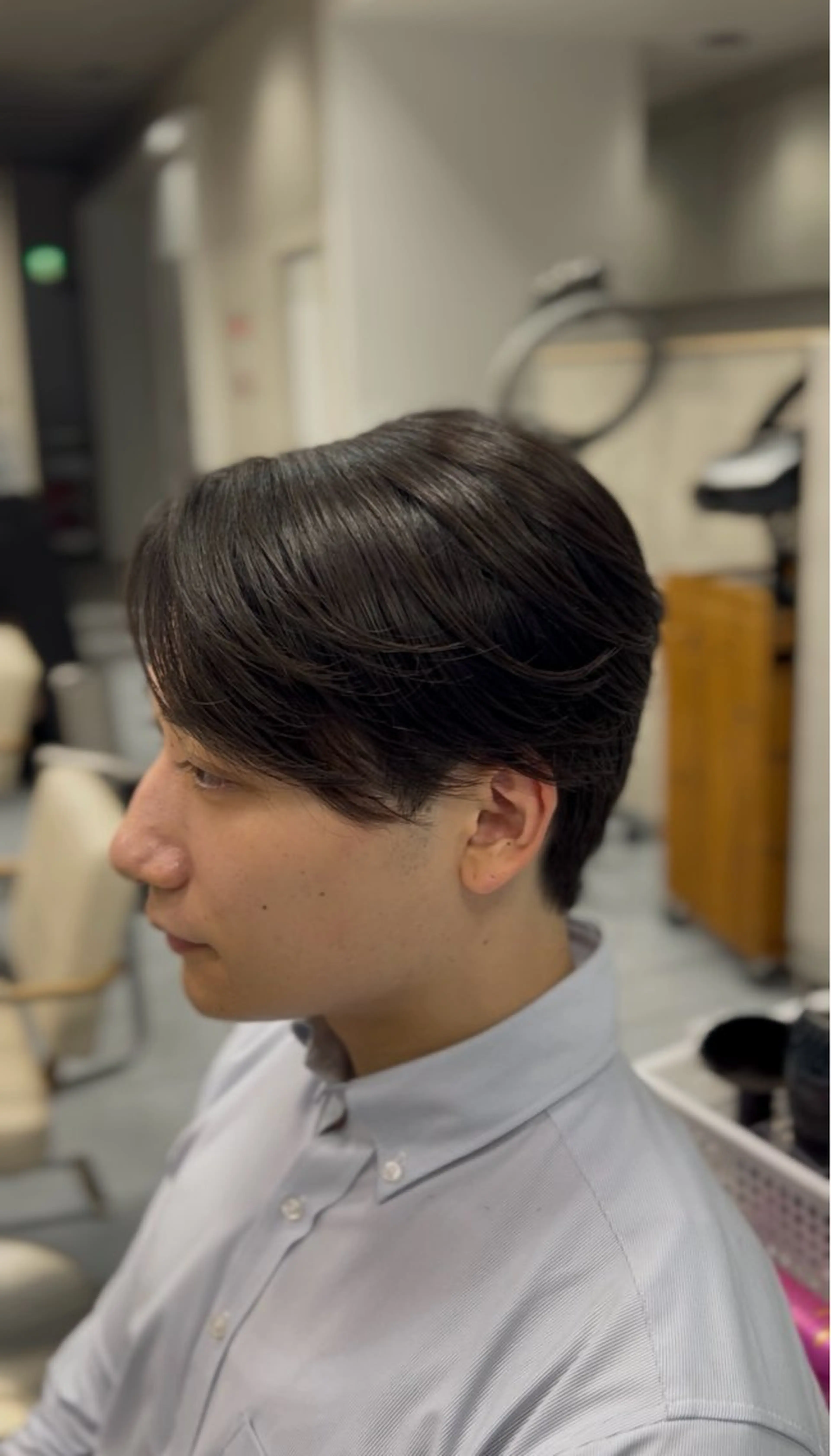 セミロング パーマ メンズ センターパート くせ毛 縮毛矯正 縮毛矯正 🔮メンズ縮毛矯正 毛流れパーマ💎竹永のヘアスタイル