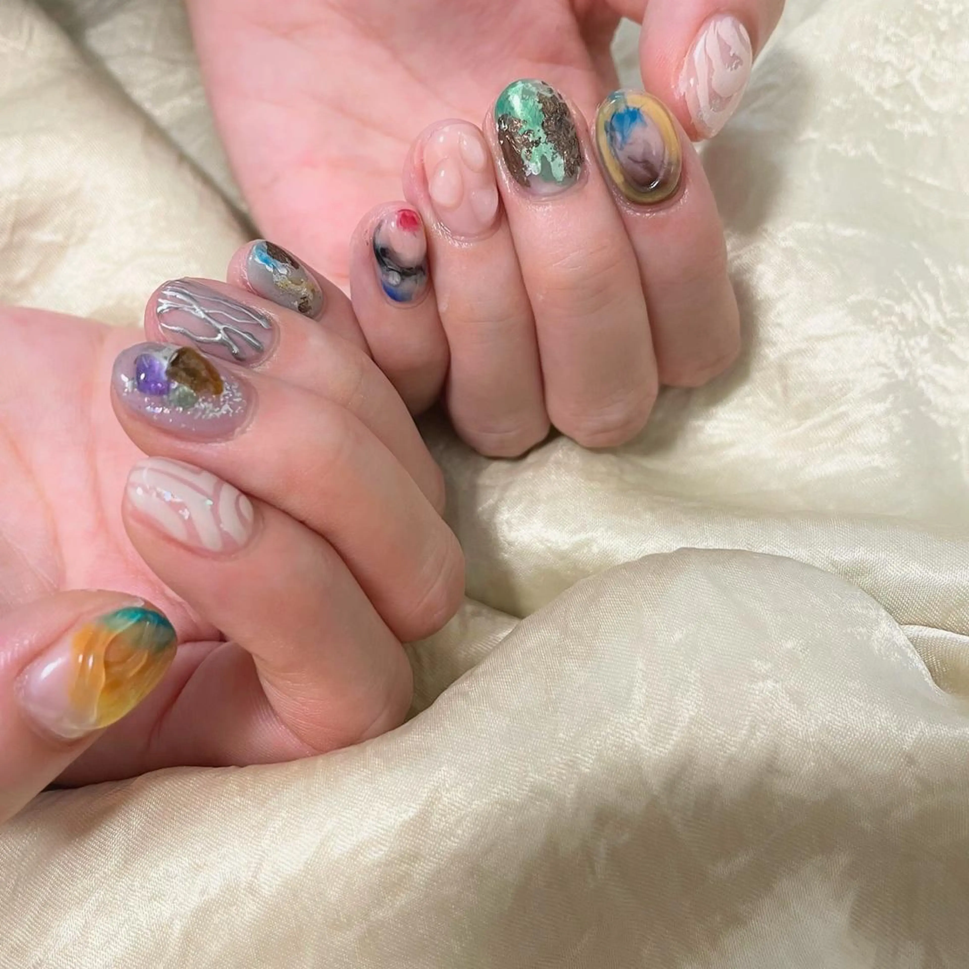 ネイル アートネイル ジェルネイル 韓国ネイル 持ち込み パラジェル ハンドネイル フットネイル nail salon mieux(ミュー)のネイルデザイン