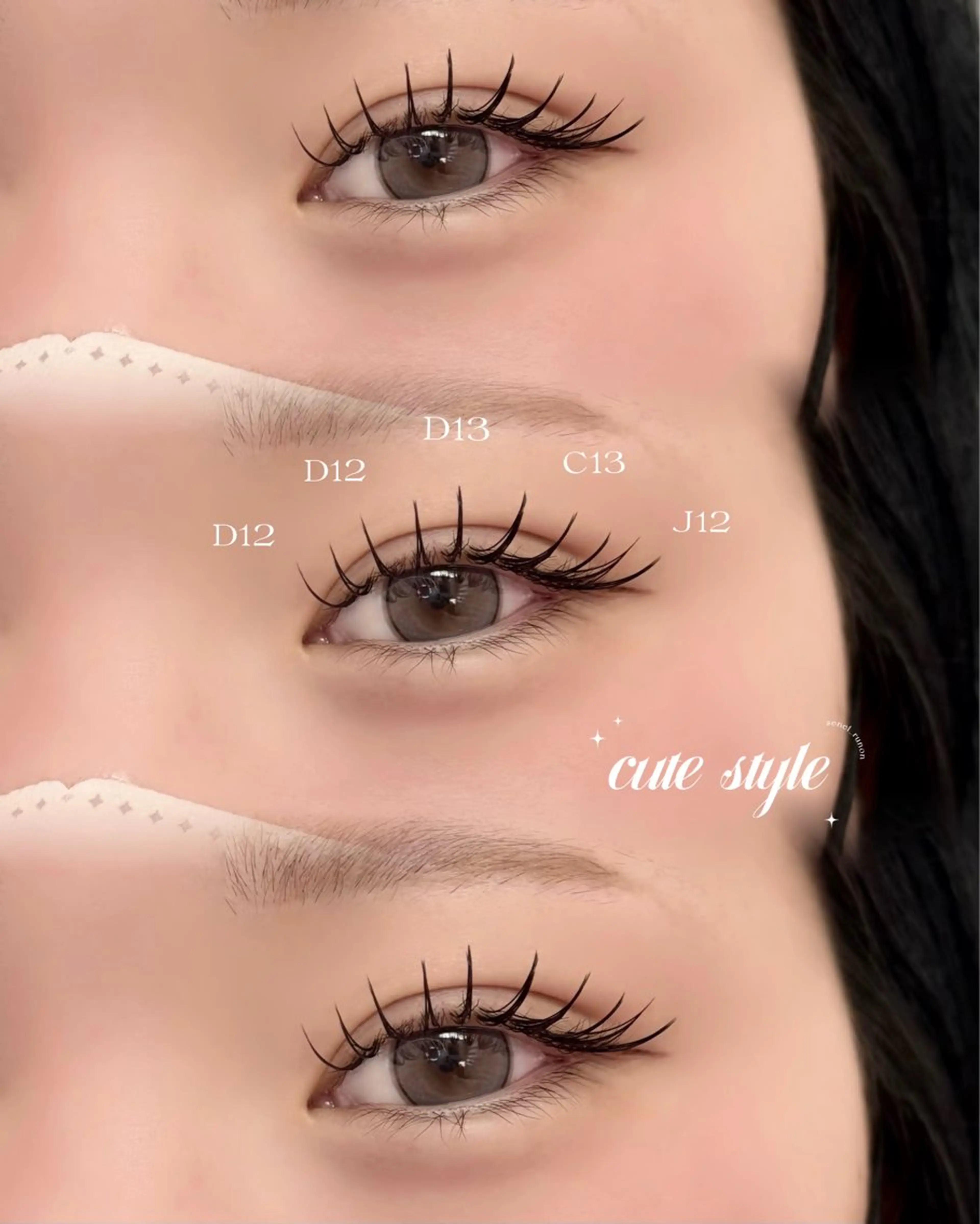 マツエク・マツパ マツエク RUNON 🎀 大阪福島 SeneLのマツエク・マツパデザイン