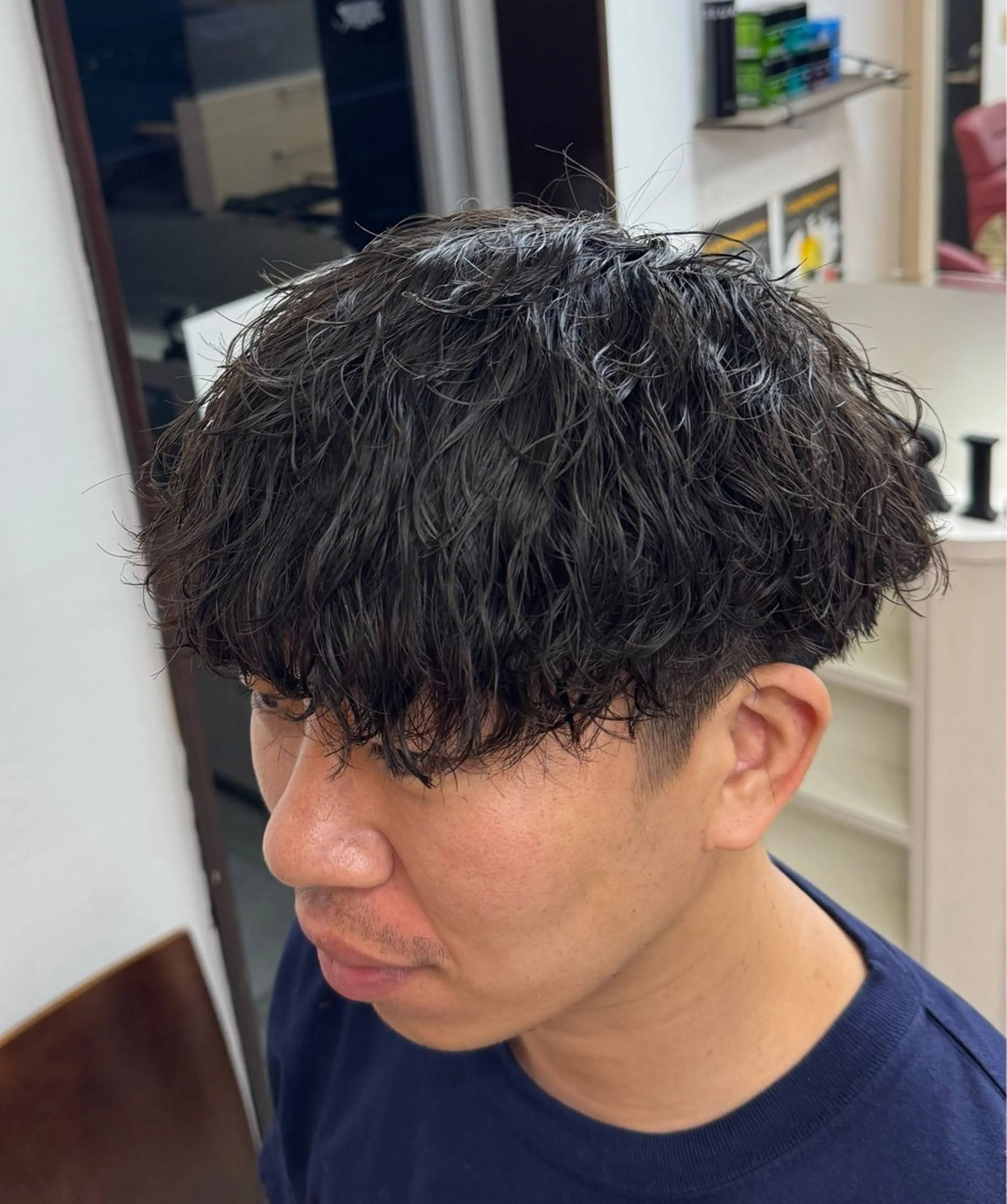 ミディアム メンズ ミディアムパーマ メンズパーマ 波巻きパーマ カット パーマ 焼津メンズパーマ特化 大石雄生のヘアスタイル