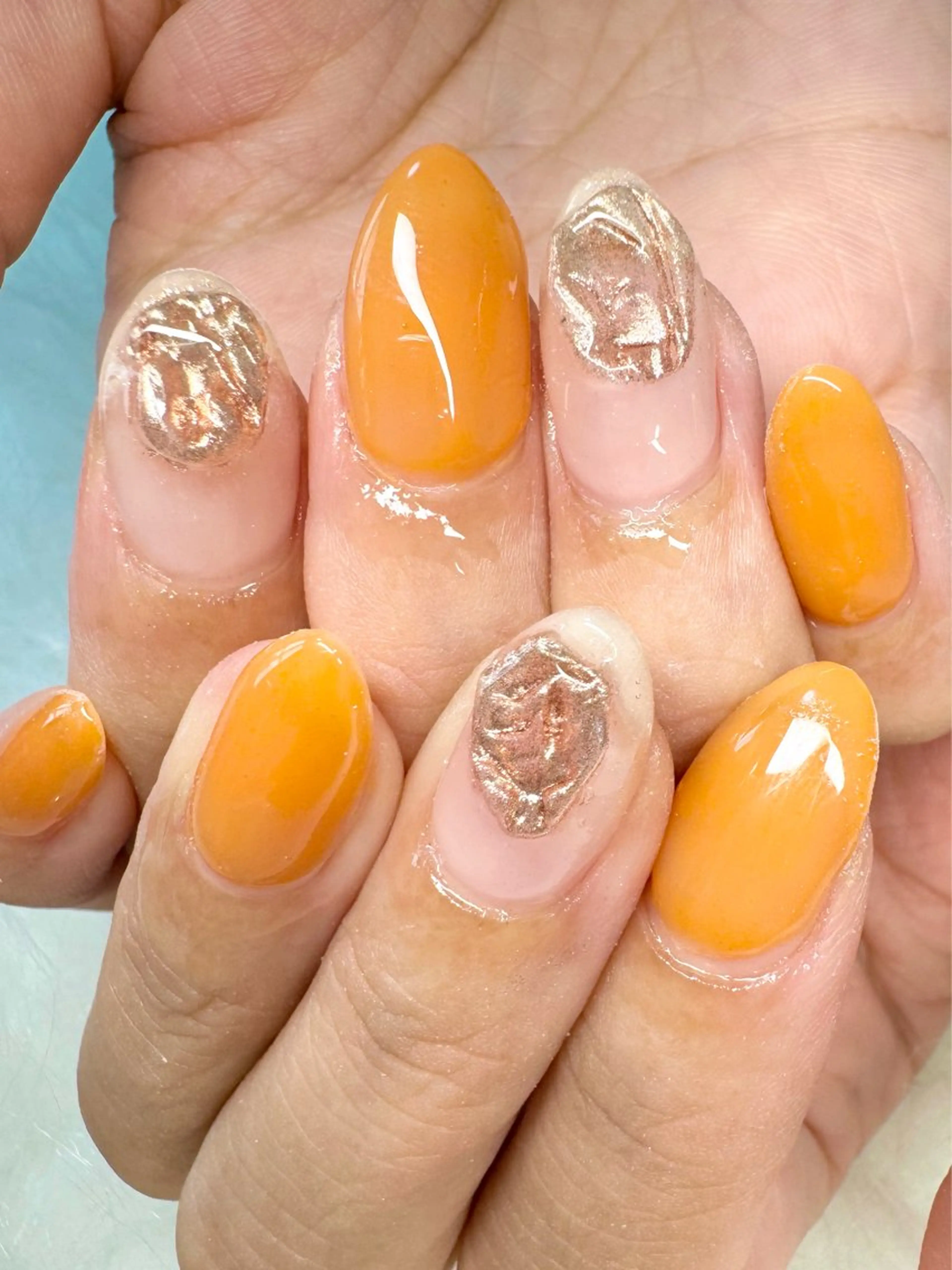 ネイル ミラーネイル スカルプネイル シンプルネイル 夏ネイル ネイルサロン Laque.のネイルデザイン