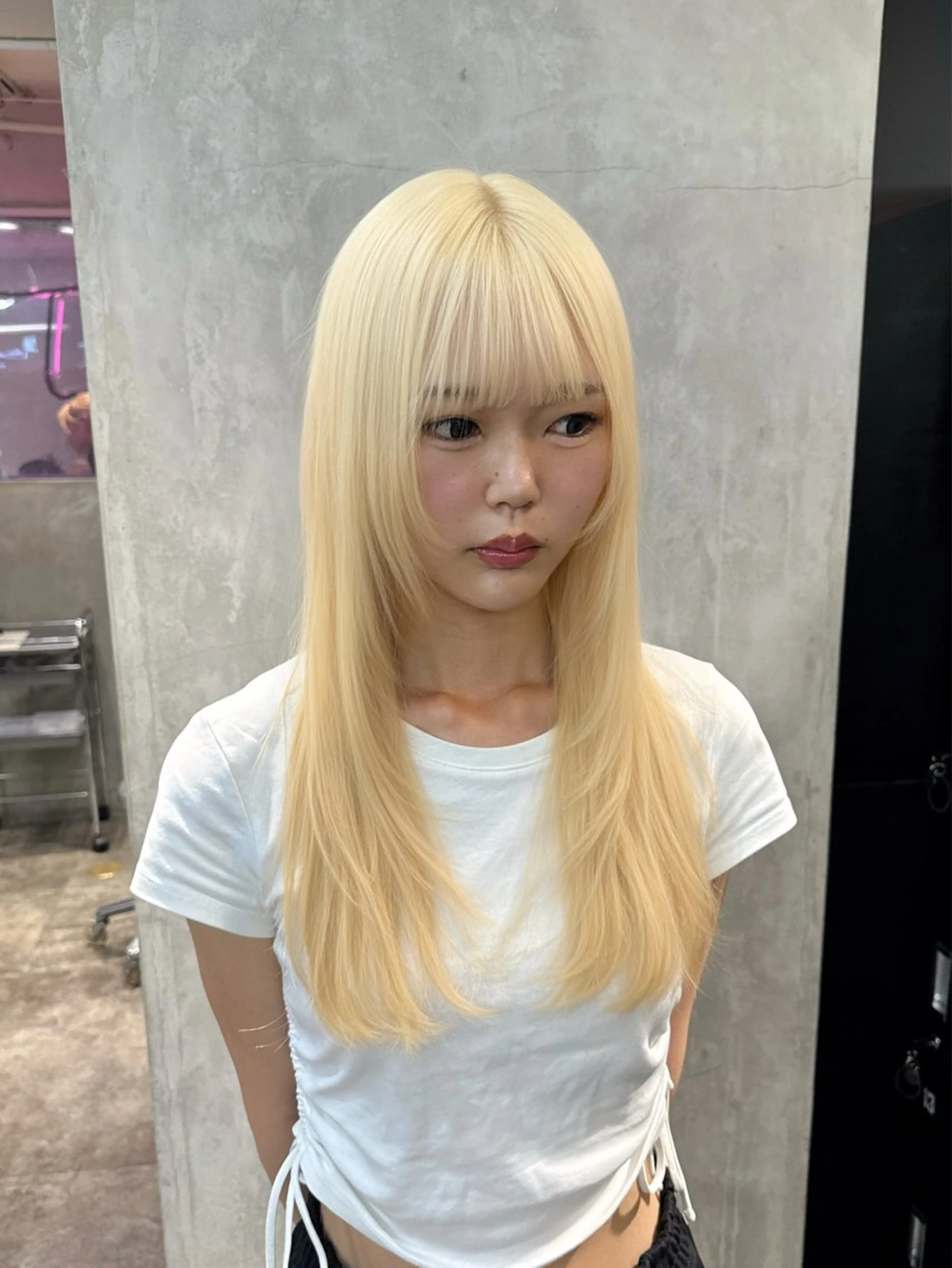 セミロング カラー ヘアカラー トリートメント ザクザクレイヤー 🍀/ブリーチ/小田のヘアスタイル