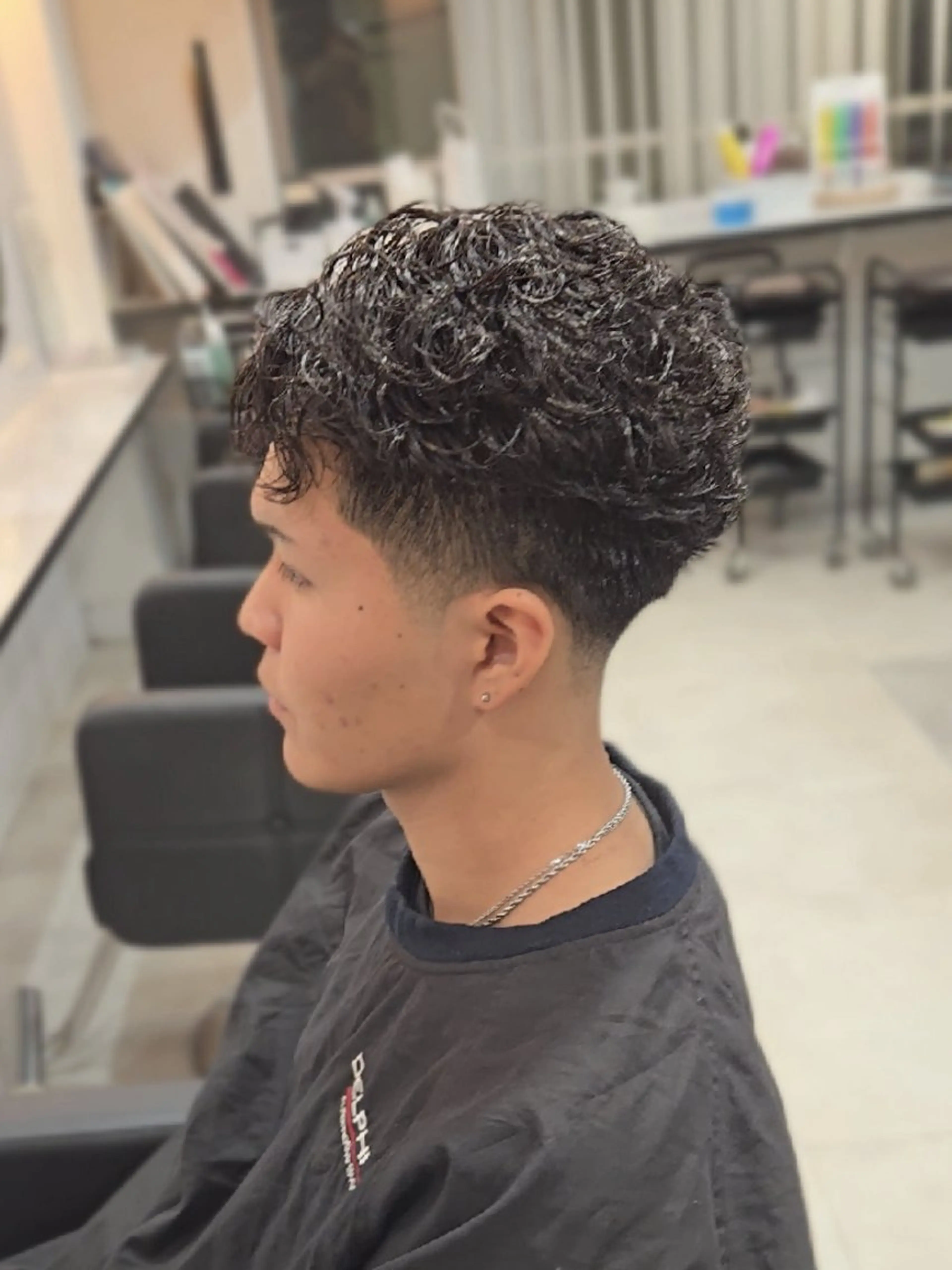 メンズ ショート パーマ フェードカット メンズパーマ カット パーマ ヘアセット Lapis 名古屋駅前店所属・LEN名古屋/パーマ 海外ヘア/メンズ特化のヘアスタイル