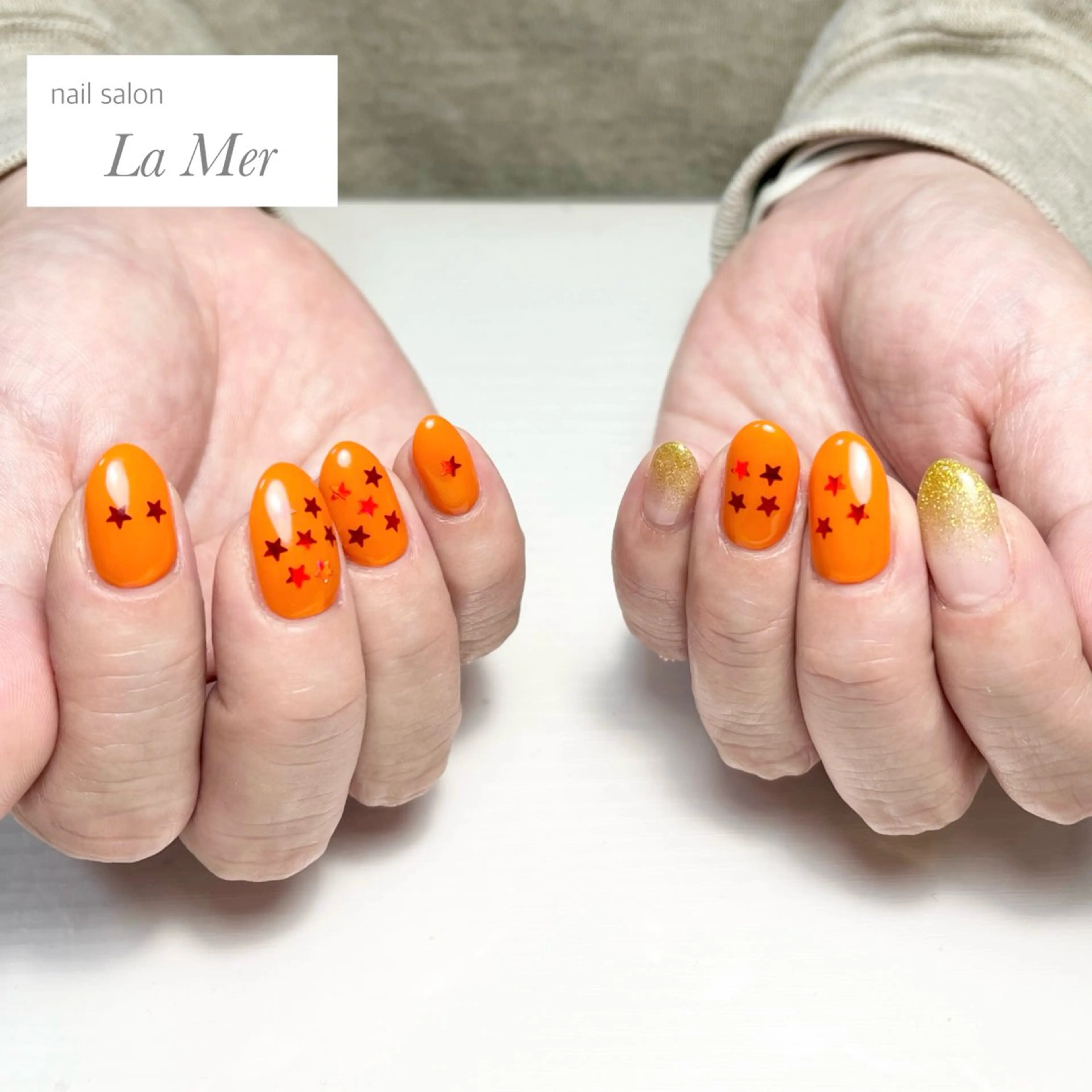 ネイル ゴールド グラデーション ラメ(グリッター) ラメグラデーション 持ち込み nailsalon La Merのネイルデザイン