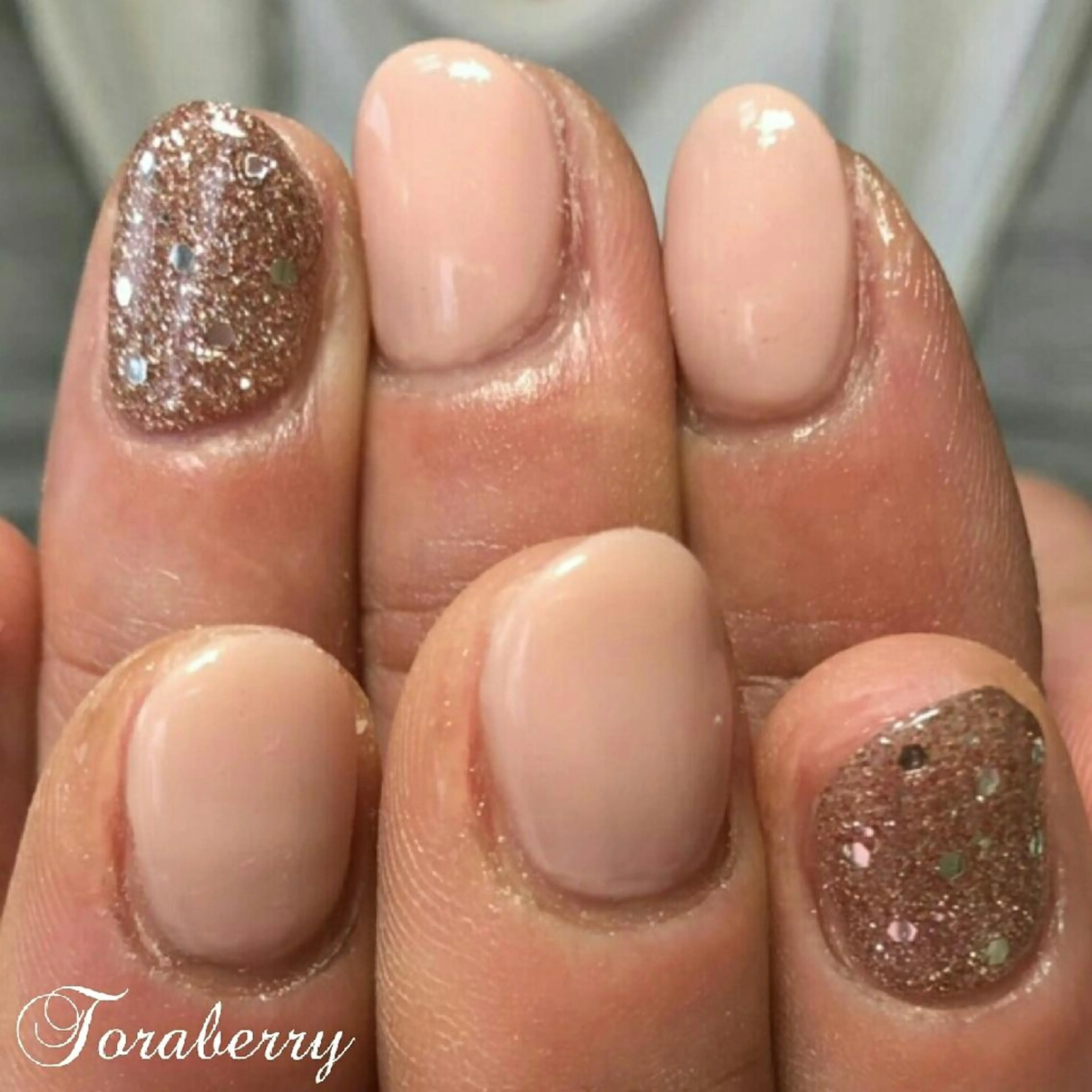 ネイル ピンク ピンクベージュ ハンドネイル ネイリスト なつみのネイルデザイン