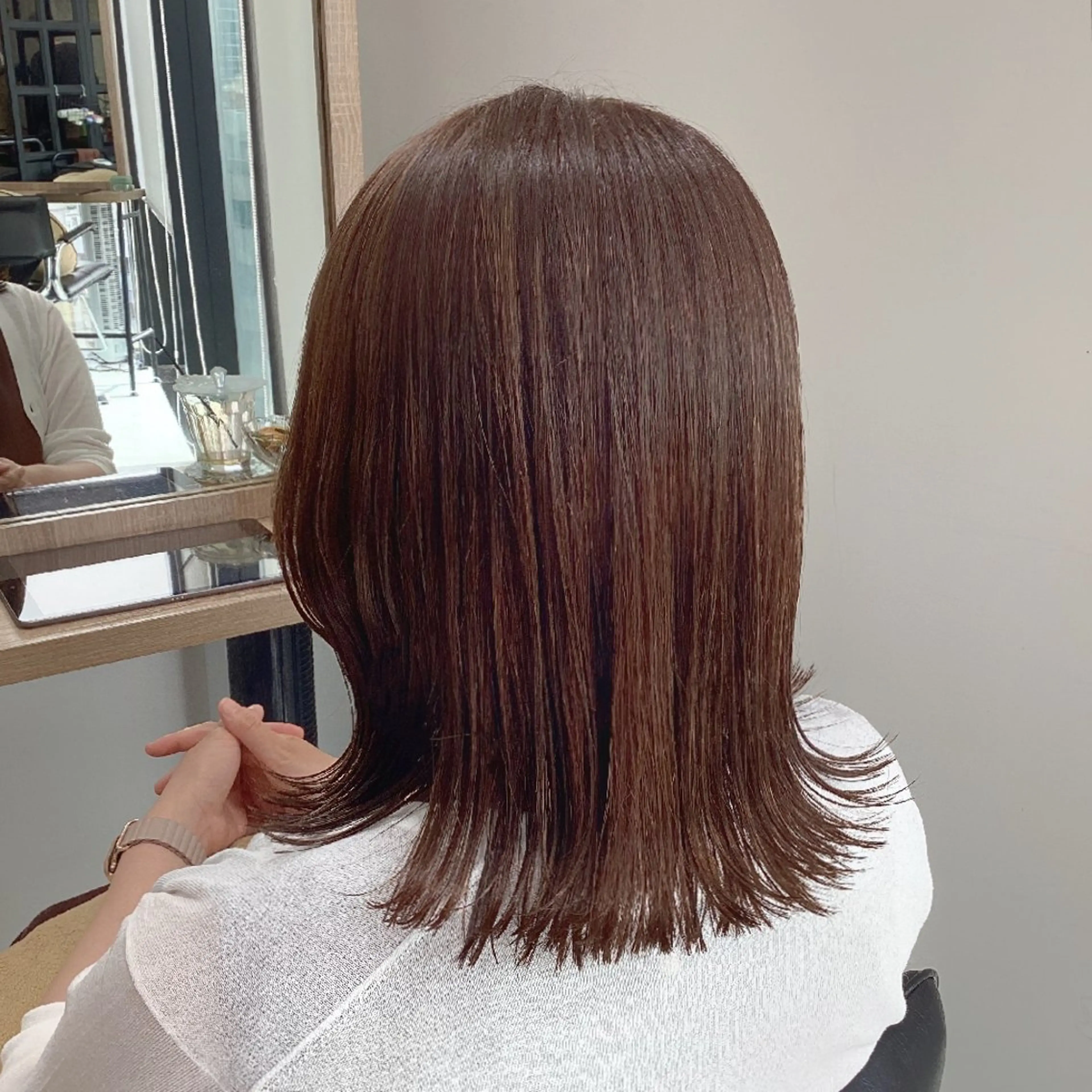 ミディアム カラー カット ヘアカラー トリートメント ヘアアレンジ/柔らか 艶カラー/AKARIのヘアスタイル